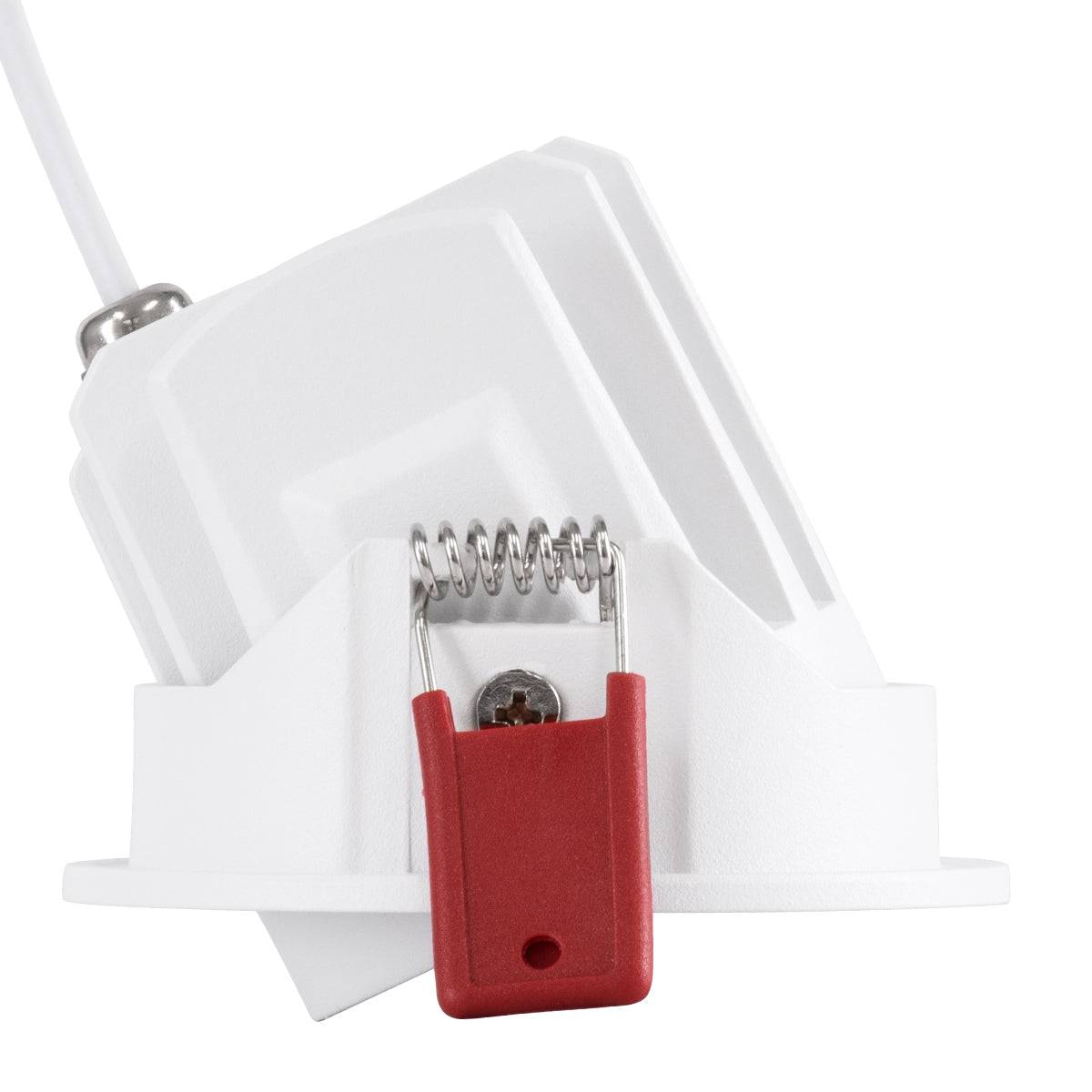 GloboStar® LEO-R 60282 Χωνευτό LED Spot Downlight TrimLess Φ8.5cm 10W 1300lm 38° AC 220-240V IP20 Φ8.5 x Υ6.6cm - Στρόγγυλο - Κινούμενο - Λευκό με Μαύρο Κάτοπτρο & Anti-Glare HoneyComb - Φυσικό Λευκό 4500K - Bridgelux COB - 5 Years Warranty - ledmania.gr