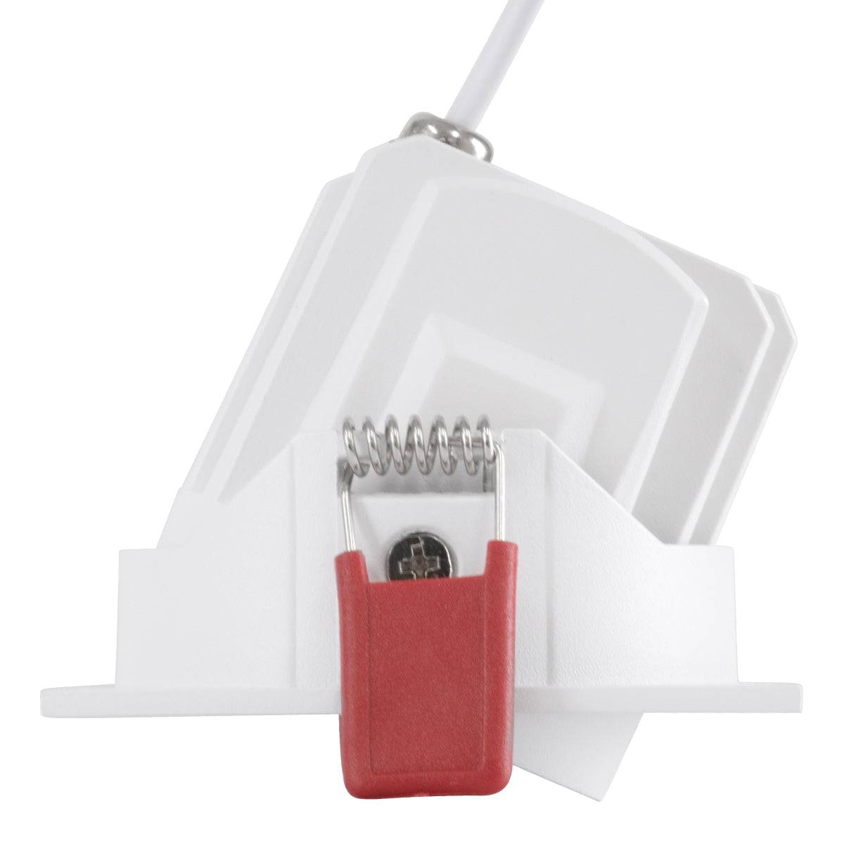 GloboStar® LEO-SQ 60288 Χωνευτό LED Spot Downlight TrimLess Μ8.5xΠ8.5cm 10W 1300lm 38° AC 220-240V IP20 Μ8.5 x Π8.5 x Υ6.6cm - Τετράγωνο - Κινούμενο - Λευκό με Μαύρο Κάτοπτρο & Anti-Glare HoneyComb - Φυσικό Λευκό 4500K - Bridgelux COB - 5 Years Warranty - ledmania.gr