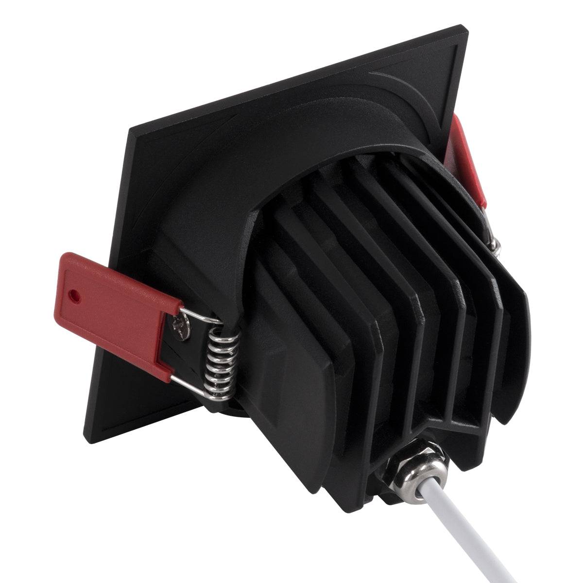 GloboStar® LEO-SQ 60292 Χωνευτό LED Spot Downlight TrimLess Μ8.5xΠ8.5cm 10W 1300lm 38° AC 220-240V IP20 Μ8.5 x Π8.5 x Υ6.6cm - Τετράγωνο - Κινούμενο - Μαύρο & Anti-Glare HoneyComb - Φυσικό Λευκό 4500K - Bridgelux COB - 5 Years Warranty - ledmania.gr