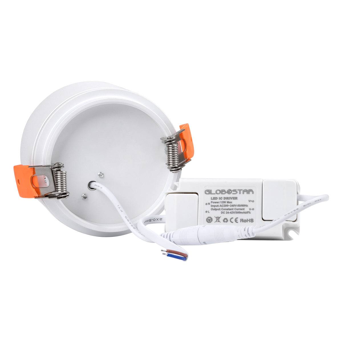 GloboStar® OMEGA-R 60295 Χωνευτό LED Spot Downlight TrimLess Φ10cm 12W 1500lm 36° AC 220-240V IP20 Φ10 x Υ8.2cm - Στρόγγυλο - Λευκό - Θερμό Λευκό 2700K - Bridgelux COB - 5 Years Warranty - ledmania.gr