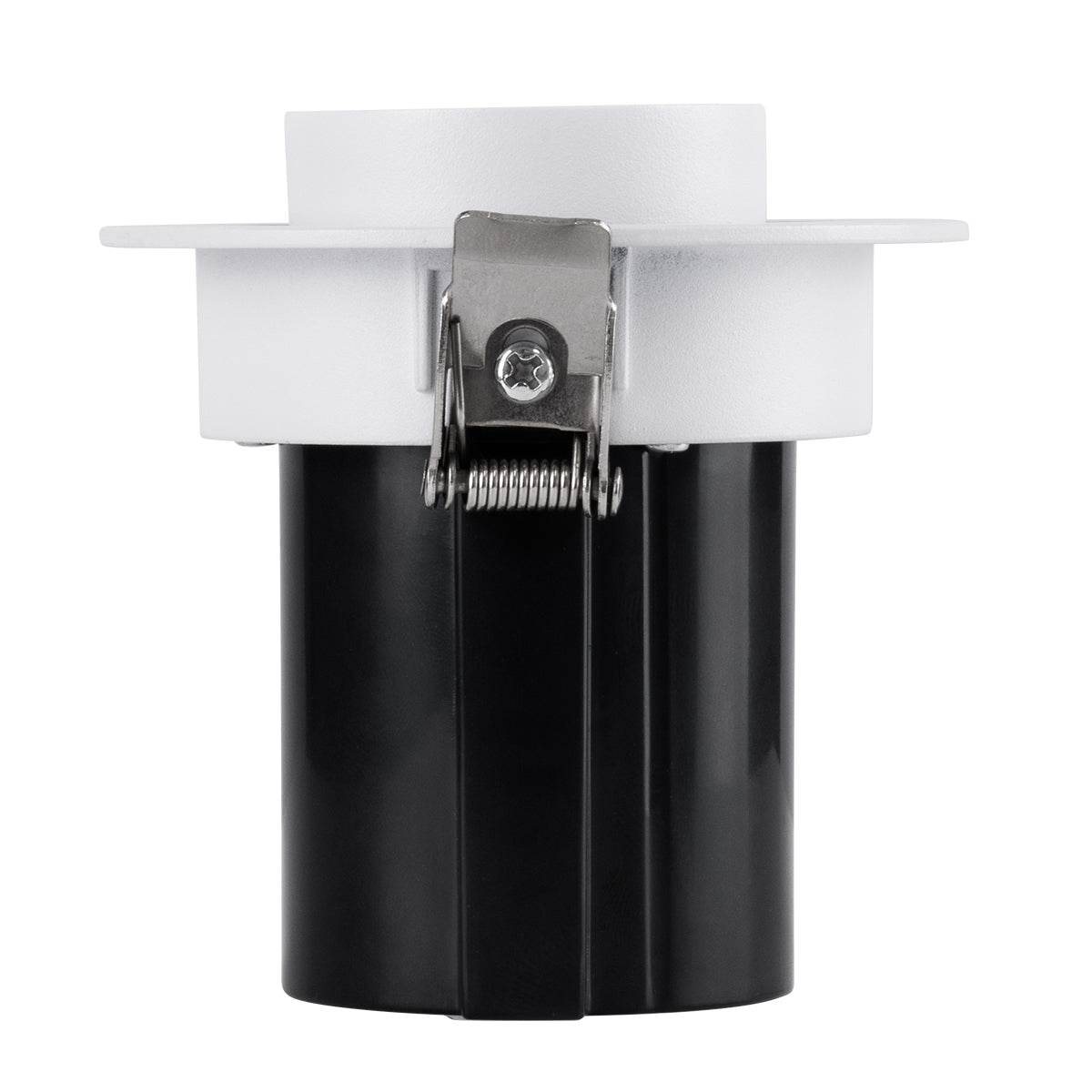 GloboStar® VIRGO-S 60303 Χωνευτό LED Spot Downlight TrimLess Φ9cm 7W 875lm 36° AC 220-240V IP20 Φ9cm x Υ9cm - Στρόγγυλο - Λευκό με Μαύρο Κάτοπτρο - Θερμό Λευκό 2700K - Bridgelux COB - 5 Years Warranty - ledmania.gr