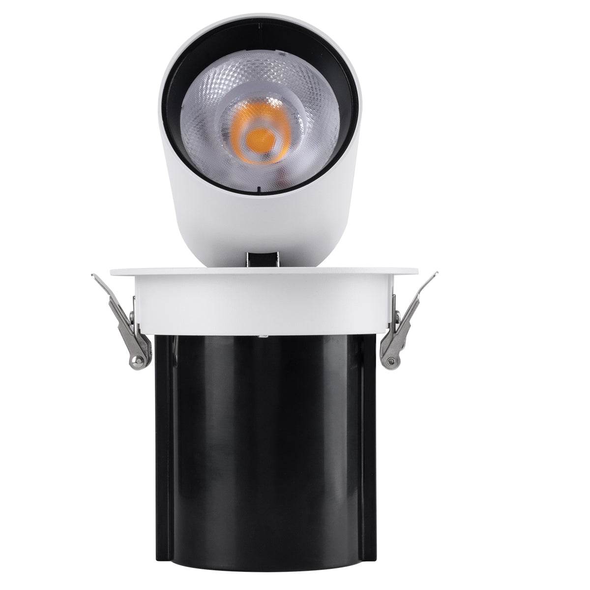 GloboStar® VIRGO-B 60310 Χωνευτό LED Spot Downlight TrimLess Φ13.5cm 20W 2600lm 36° AC 220-240V IP20 Φ13.5cm x Υ14cm - Στρόγγυλο - Λευκό με Μαύρο Κάτοπτρο - Φυσικό Λευκό 4500K - Bridgelux COB - 5 Years Warranty - ledmania.gr