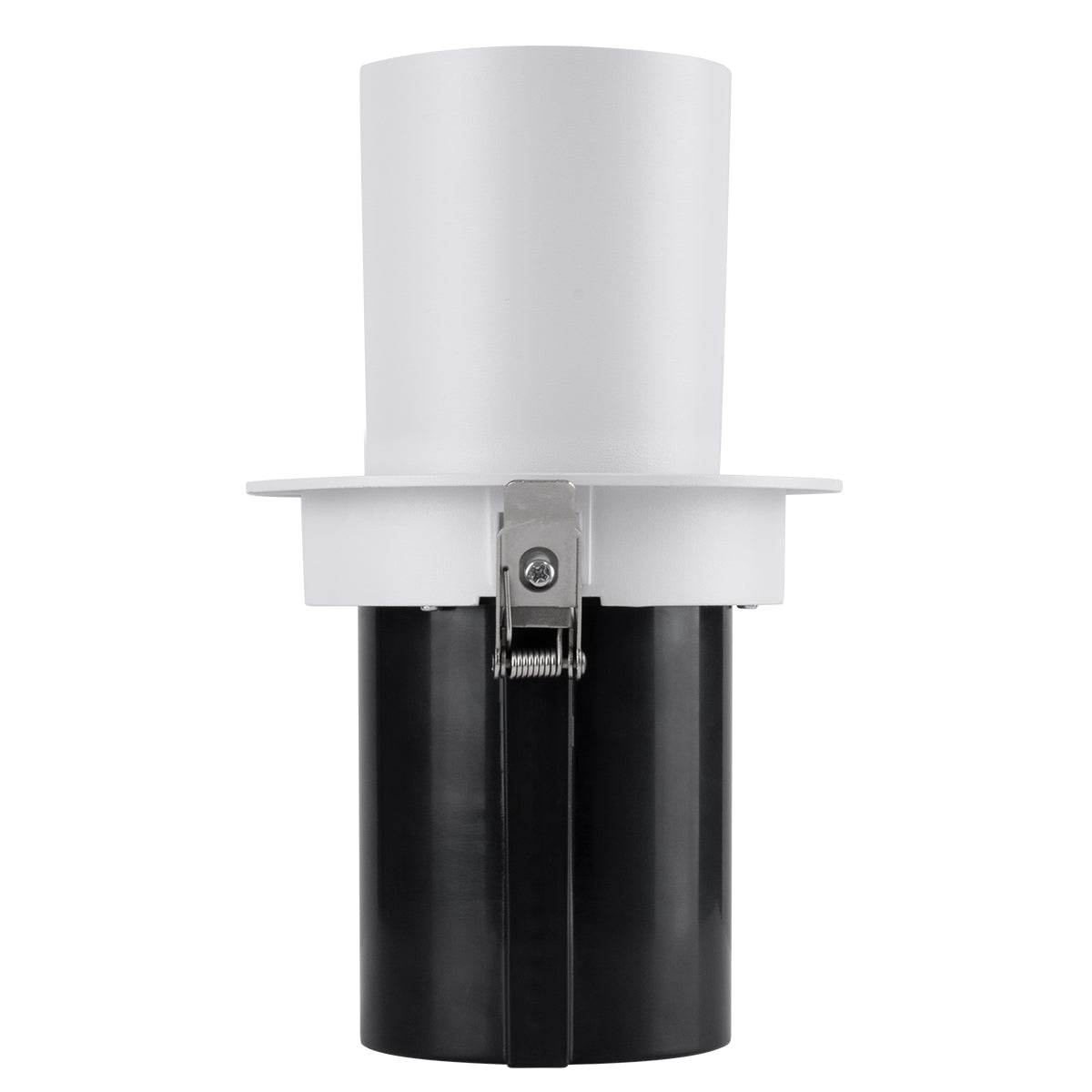 GloboStar® VIRGO-B 60310 Χωνευτό LED Spot Downlight TrimLess Φ13.5cm 20W 2600lm 36° AC 220-240V IP20 Φ13.5cm x Υ14cm - Στρόγγυλο - Λευκό με Μαύρο Κάτοπτρο - Φυσικό Λευκό 4500K - Bridgelux COB - 5 Years Warranty - ledmania.gr