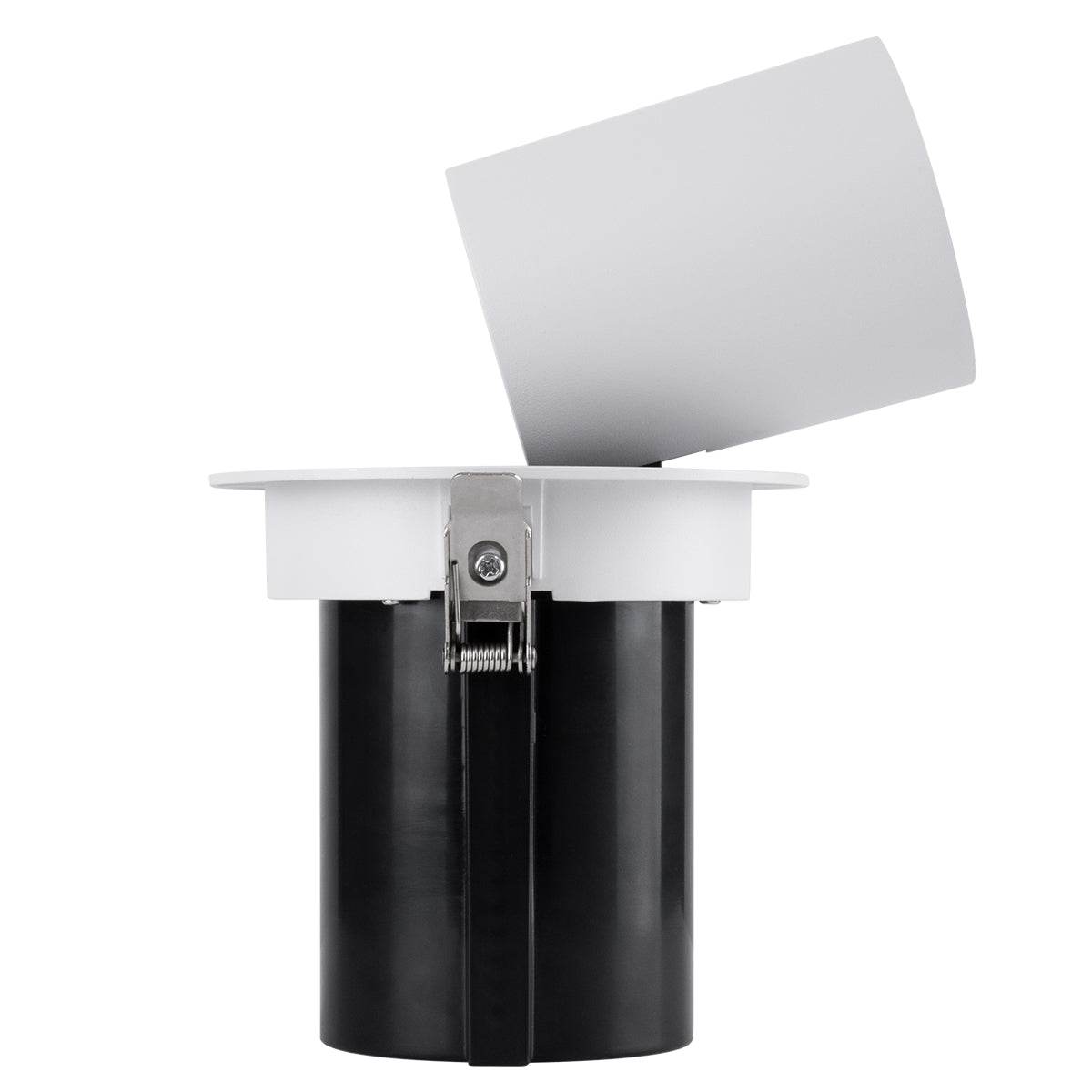 GloboStar® VIRGO-B 60310 Χωνευτό LED Spot Downlight TrimLess Φ13.5cm 20W 2600lm 36° AC 220-240V IP20 Φ13.5cm x Υ14cm - Στρόγγυλο - Λευκό με Μαύρο Κάτοπτρο - Φυσικό Λευκό 4500K - Bridgelux COB - 5 Years Warranty - ledmania.gr