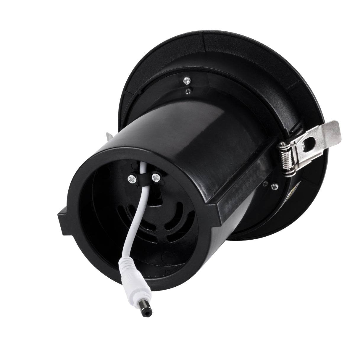 GloboStar® VIRGO-B 60312 Χωνευτό LED Spot Downlight TrimLess Φ13.5cm 20W 2600lm 36° AC 220-240V IP20 Φ13.5cm x Υ14cm - Στρόγγυλο - Μαύρο - Φυσικό Λευκό 4500K - Bridgelux COB - 5 Years Warranty - ledmania.gr