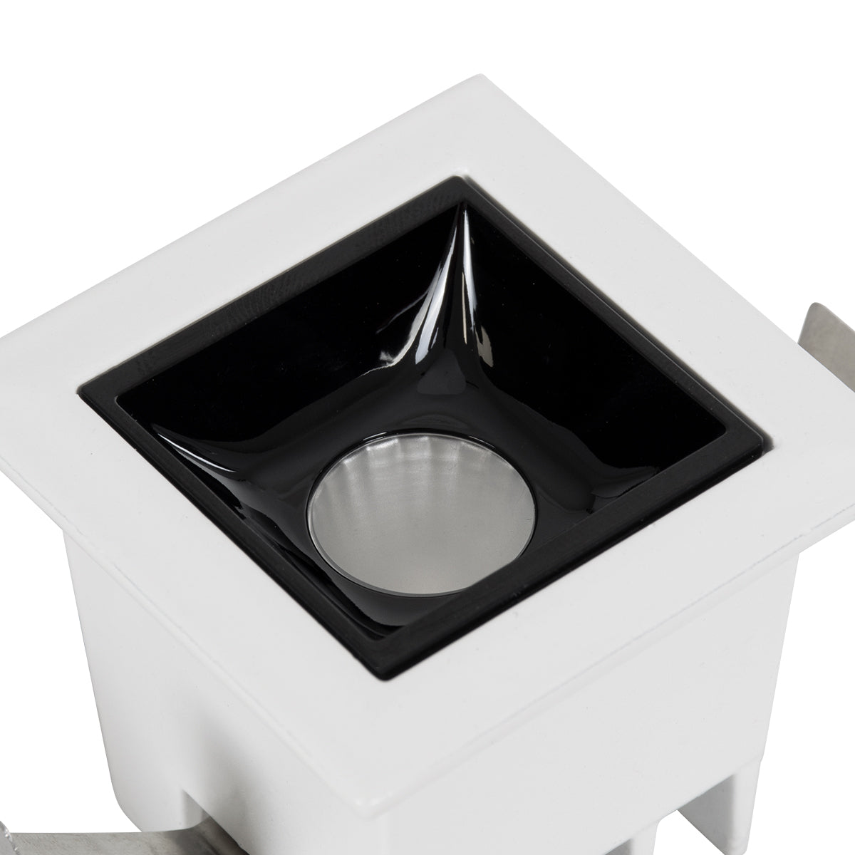 GloboStar® LUMINAR SUPERIOR 60314 Χωνευτό LED Spot Downlight TrimLess 2W 280lm 36° AC 220-240V IP20 Μ4.3 x Π4.3 x Υ4.5cm - Λευκό με Μαύρο Κάτοπτρο - Φυσικό Λευκό 4500K - Bridgelux High Lumen Chip Gen2 - TÜV Certified Driver - 5 Years Warranty - ledmania.gr