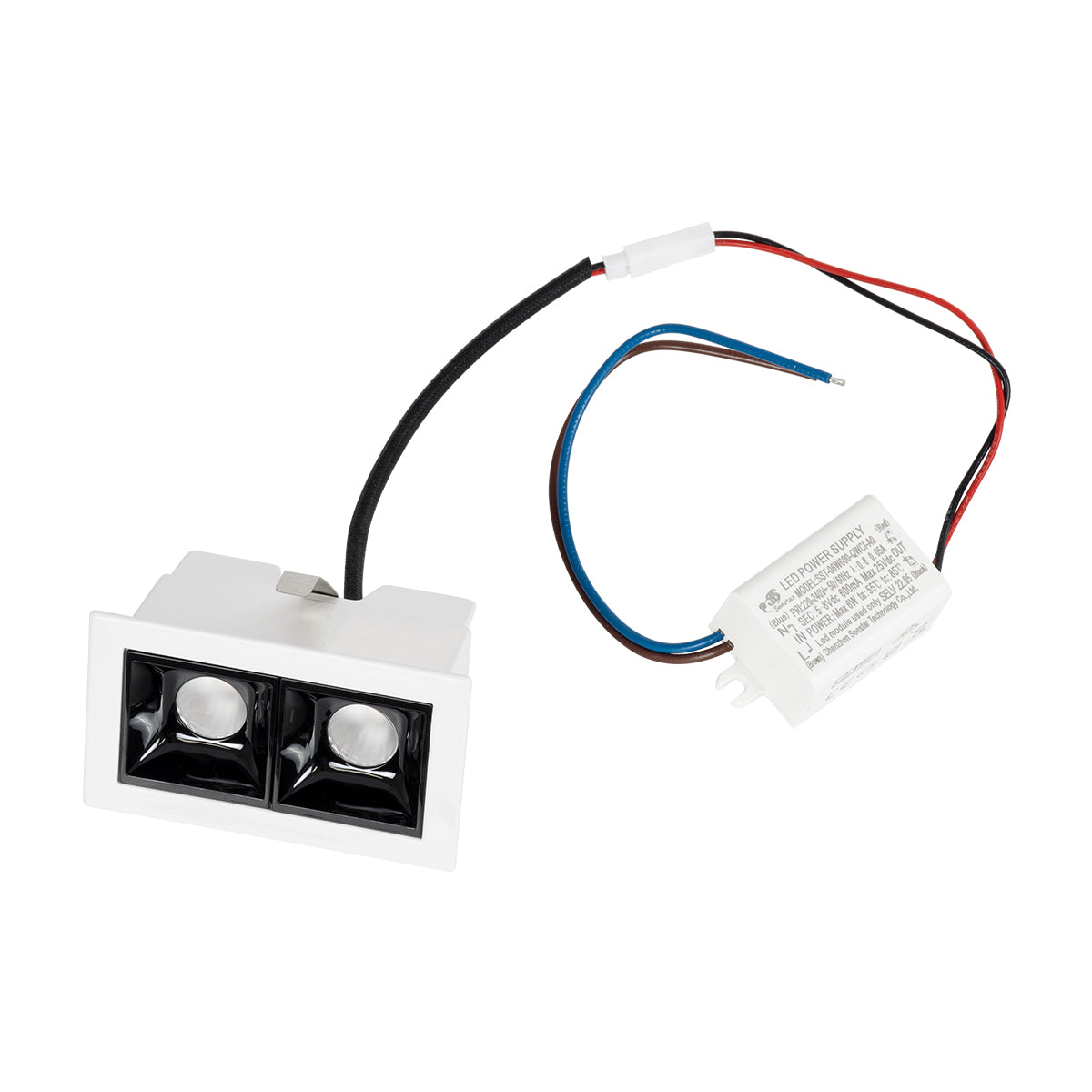 GloboStar® LUMINAR SUPERIOR 60317 Χωνευτό LED Spot Downlight TrimLess 4W 540lm 36° AC 220-240V IP20 Μ7.5 x Π4.3 x Υ4.5cm - Λευκό με Μαύρο Κάτοπτρο - Θερμό Λευκό 2700K - Bridgelux High Lumen COB Gen2 - TÜV Certified Driver - 5 Years Warranty - ledmania.gr