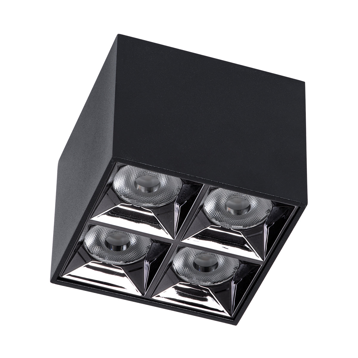 GloboStar® LUMINAR SUPERIOR 60333 Επιφανειακό LED Spot Downlight TrimLess 14W 1890lm 36° AC 220-240V IP20 Μ8.2 x Π8.2 x Υ6.6cm - Μαύρο με Κάτοπτρο Χρωμίου - Θερμό Λευκό 2700K - Bridgelux High Lumen Chip Gen2 - TÜV Certified Driver - 5 Years Warranty - ledmania.gr