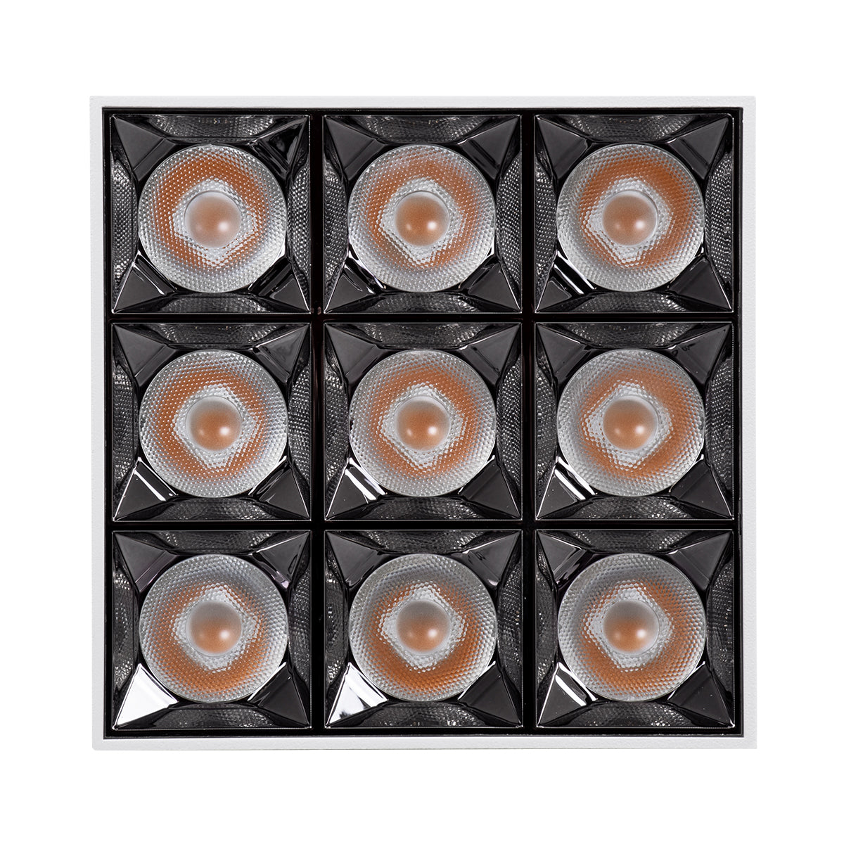 GloboStar® LUMINAR SUPERIOR 60339 Επιφανειακό LED Spot Downlight TrimLess 30W 4050lm 36° AC 220-240V IP20 Μ12 x Π12 x Υ6.6cm - Λευκό με Κάτοπτρο Χρωμίου - Θερμό Λευκό 2700K - Bridgelux High Lumen Chip Gen2 - TÜV Certified Driver - 5 Years Warranty - ledmania.gr