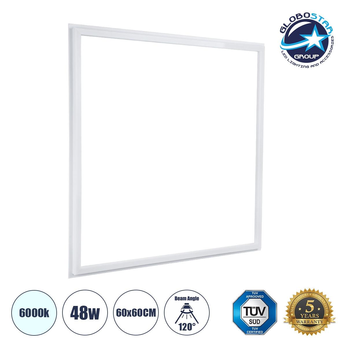60368 Χωνευτό LED Panel Linear Frameless Super Slim 60x60cm 48W 5760lm 120° CRI≥85Ra AC 220-240V IP44 Μ60 x Π60 x Υ1.5cm - Ψυχρό Λευκό 6000K - ledmania.gr