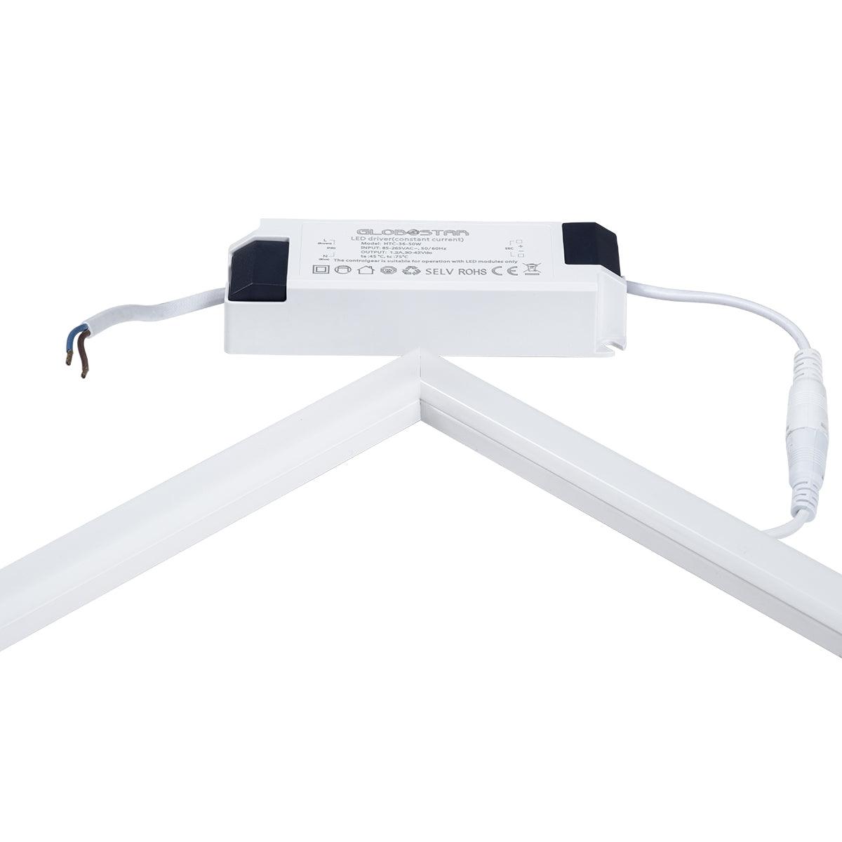 60370 Χωνευτό LED Panel Linear Frameless Super Slim 60x60cm 48W 5280lm 120° CRI≥85Ra AC 220-240V IP44 Μ60 x Π60 x Υ1.5cm - Θερμό Λευκό 2700K - ledmania.gr