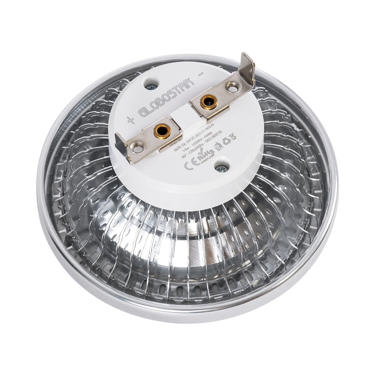 GloboStar® DARKO 60378 Σποτ LED Indirect Anti-Glare AR111 14W 1694lm 40° AC 220-240V IP20 Φ11.1 x Υ6.6cm Ψυχρό Λευκό 6000K - Bridgelux High Lumen COB Gen2 - TÜV Certified Driver - 5 Years Warranty - ledmania.gr