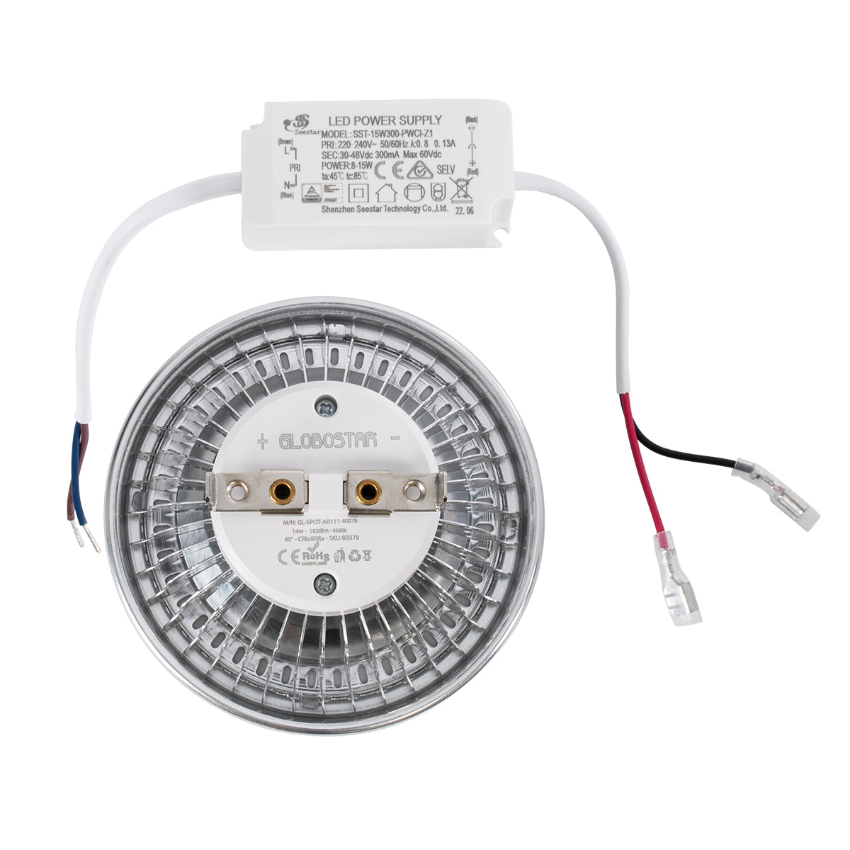 GloboStar® DARKO 60378 Σποτ LED Indirect Anti-Glare AR111 14W 1694lm 40° AC 220-240V IP20 Φ11.1 x Υ6.6cm Ψυχρό Λευκό 6000K - Bridgelux High Lumen COB Gen2 - TÜV Certified Driver - 5 Years Warranty - ledmania.gr