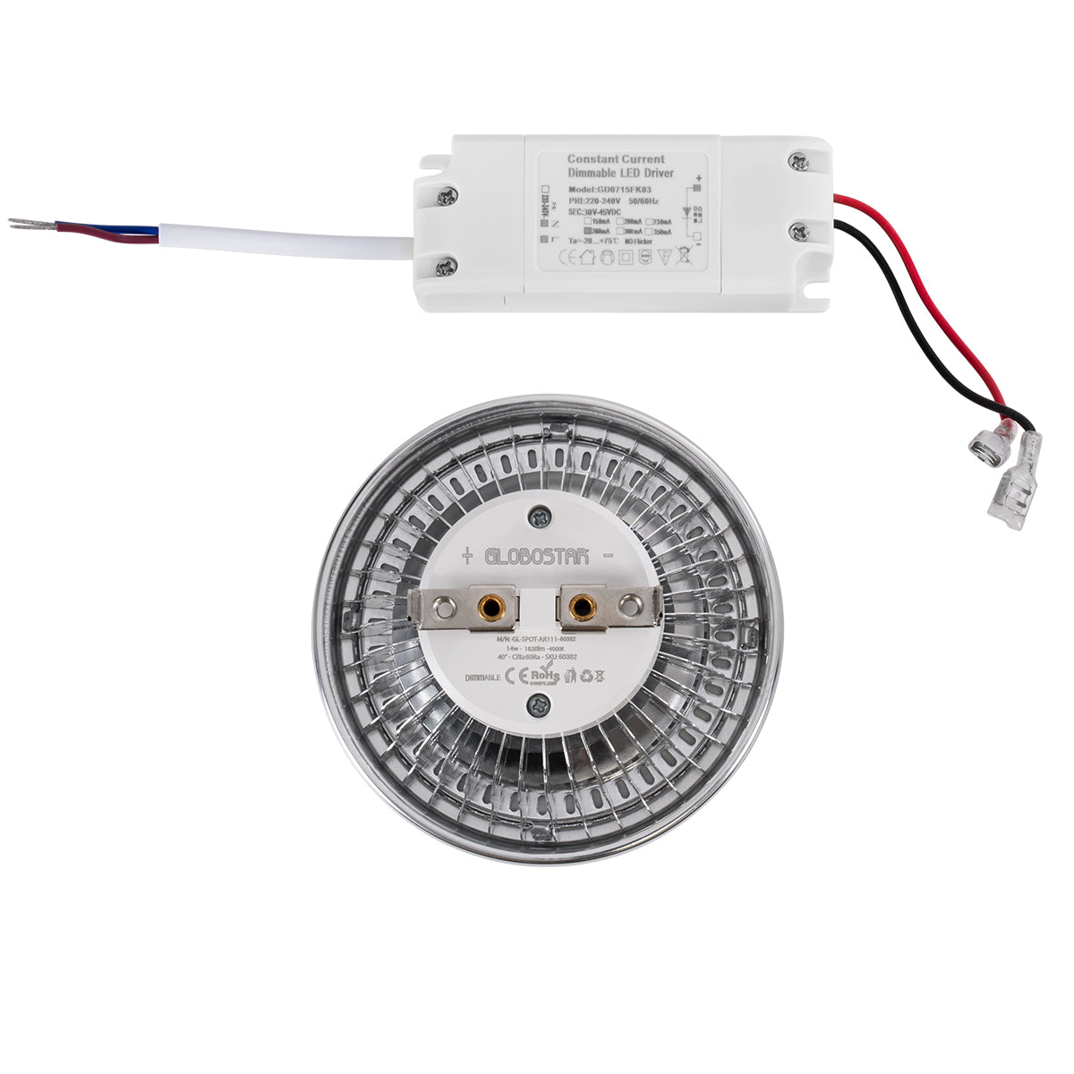 GloboStar® DARKO 60381 Σποτ LED Indirect Anti-Glare AR111 14W 1694lm 40° AC 220-240V IP20 Φ11.1 x Υ6.6cm Ψυχρό Λευκό 6000K Dimmable - Bridgelux High Lumen COB Gen2 - TÜV Certified Driver - 5 Years Warranty - ledmania.gr