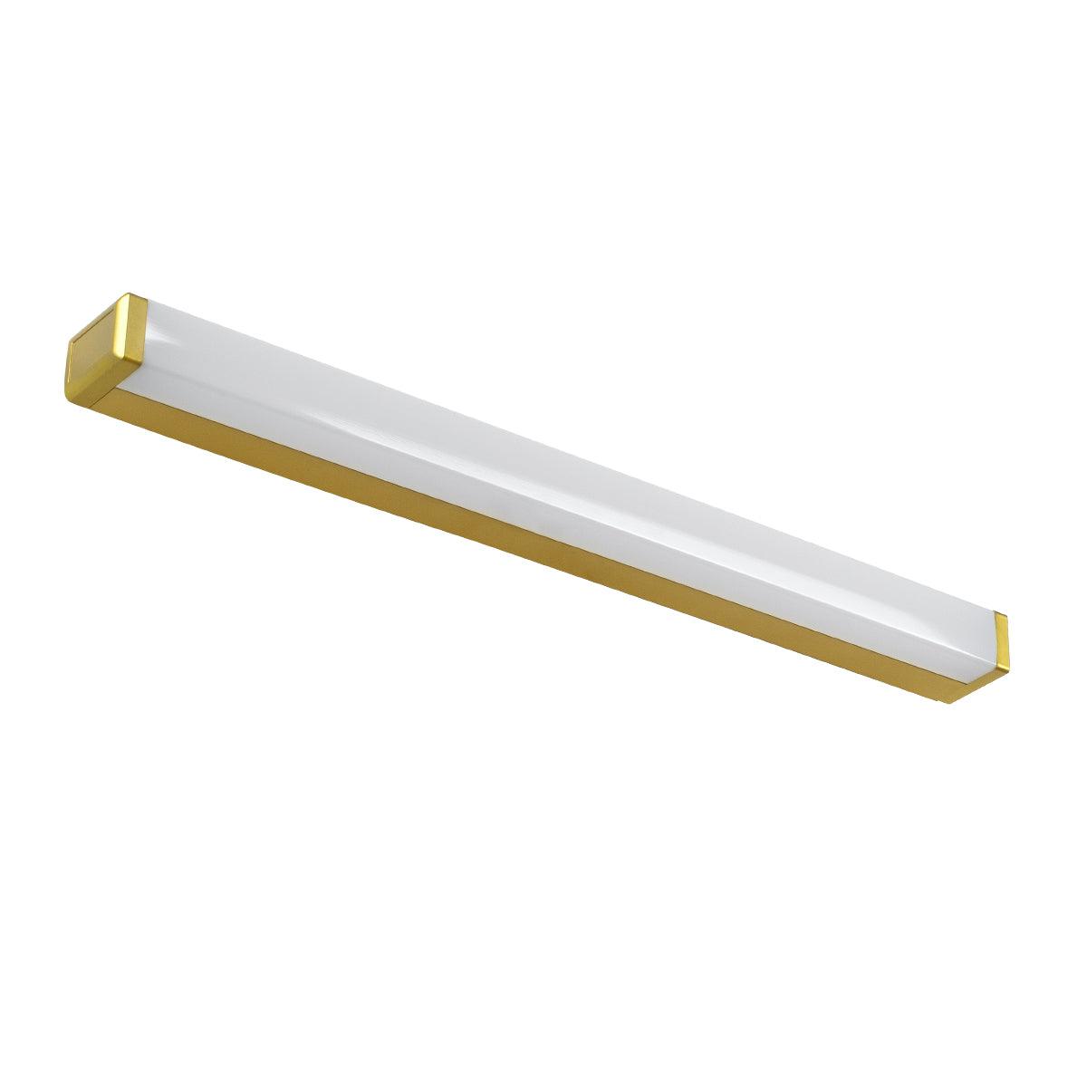 GloboStar® RENATA 60441 Μοντέρνο Φωτιστικό Τοίχου - Απλίκα Καθρέπτη Μπάνιου - Πίνακα LED 12W 1400lm 210° AC 220-240V IP44 Μ60 x Π4 x Υ5.5cm - Φυσικό Λευκό 4500K - Χρυσό - 3 Years Warranty - ledmania.gr