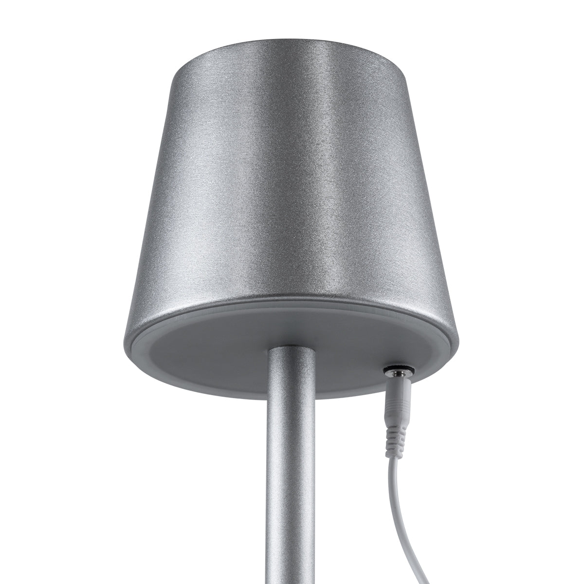 GloboStar® NEGA 60480 Μοντέρνο Επιδαπέδιο Φωτιστικό LED 2.2W 154lm 360° DC 5V Επαναφορτιζόμενο με Μπαταρία Li-ion 4000mAh - Διακόπτη Αφής - Θερμό Λευκό 2700K - Dimmable - D10 x H135cm - Ασημί - ledmania.gr
