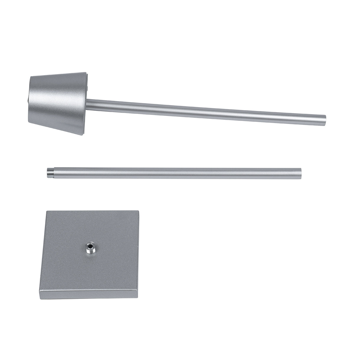 GloboStar® NEGA 60480 Μοντέρνο Επιδαπέδιο Φωτιστικό LED 2.2W 154lm 360° DC 5V Επαναφορτιζόμενο με Μπαταρία Li-ion 4000mAh - Διακόπτη Αφής - Θερμό Λευκό 2700K - Dimmable - D10 x H135cm - Ασημί - ledmania.gr