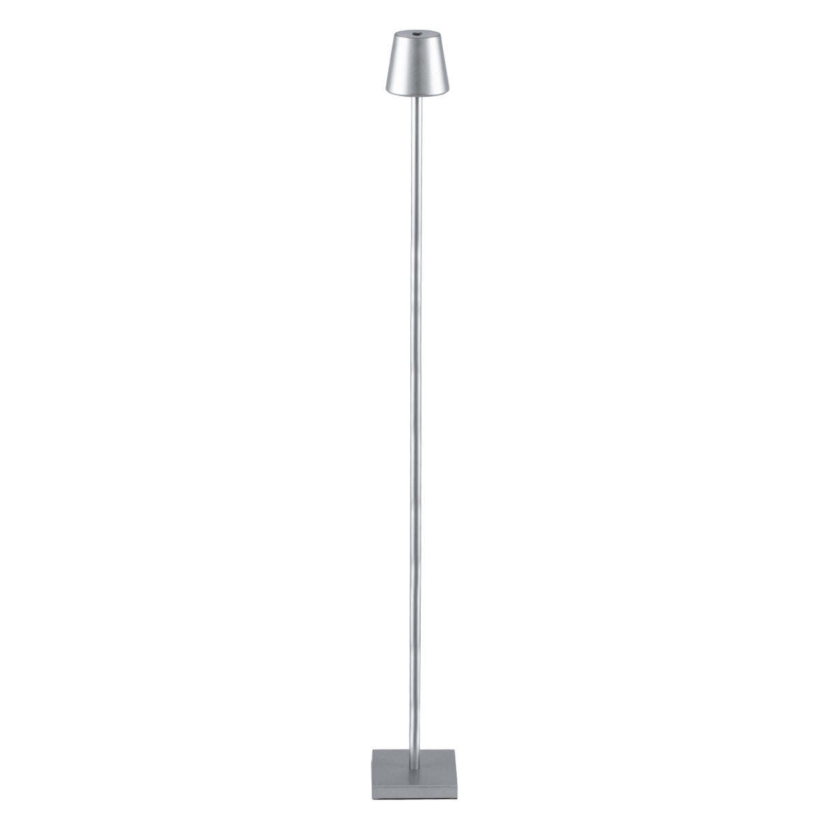 GloboStar® NEGA 60480 Μοντέρνο Επιδαπέδιο Φωτιστικό LED 2.2W 154lm 360° DC 5V Επαναφορτιζόμενο με Μπαταρία Li-ion 4000mAh - Διακόπτη Αφής - Θερμό Λευκό 2700K - Dimmable - D10 x H135cm - Ασημί - ledmania.gr