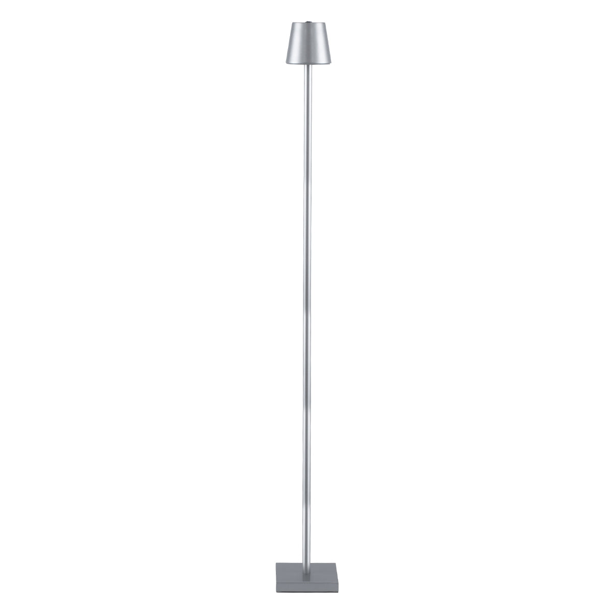 GloboStar® NEGA 60480 Μοντέρνο Επιδαπέδιο Φωτιστικό LED 2.2W 154lm 360° DC 5V Επαναφορτιζόμενο με Μπαταρία Li-ion 4000mAh - Διακόπτη Αφής - Θερμό Λευκό 2700K - Dimmable - D10 x H135cm - Ασημί - ledmania.gr