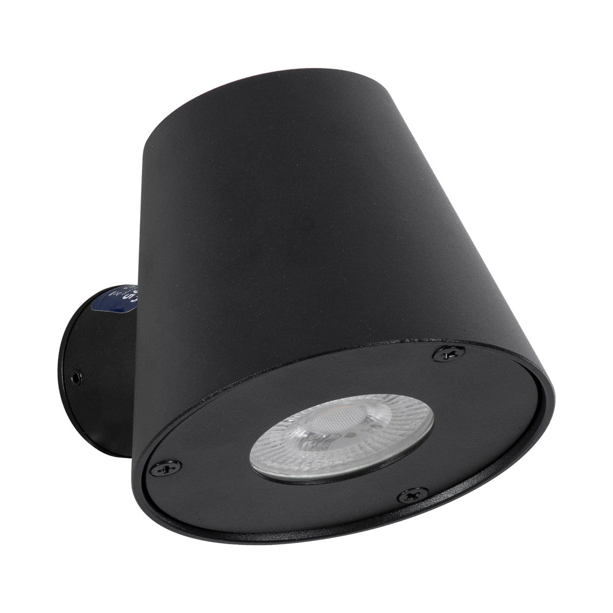 GloboStar® GARDENIA 60795 Φωτιστικό Τοίχου - Απλίκα Αρχιτεκτονικού Φωτισμού Εσωτερικού/Εξωτερικού Χώρου Up or Down Μονόφωτο 1 x GU10 AC220-240V Αδιάβροχο IP65 - Σώμα Αλουμινίου & Tempered Glass - Μ9.5 x Π13 x Υ7.7cm - Μαύρο - 5 Years Warranty - ledmania.gr