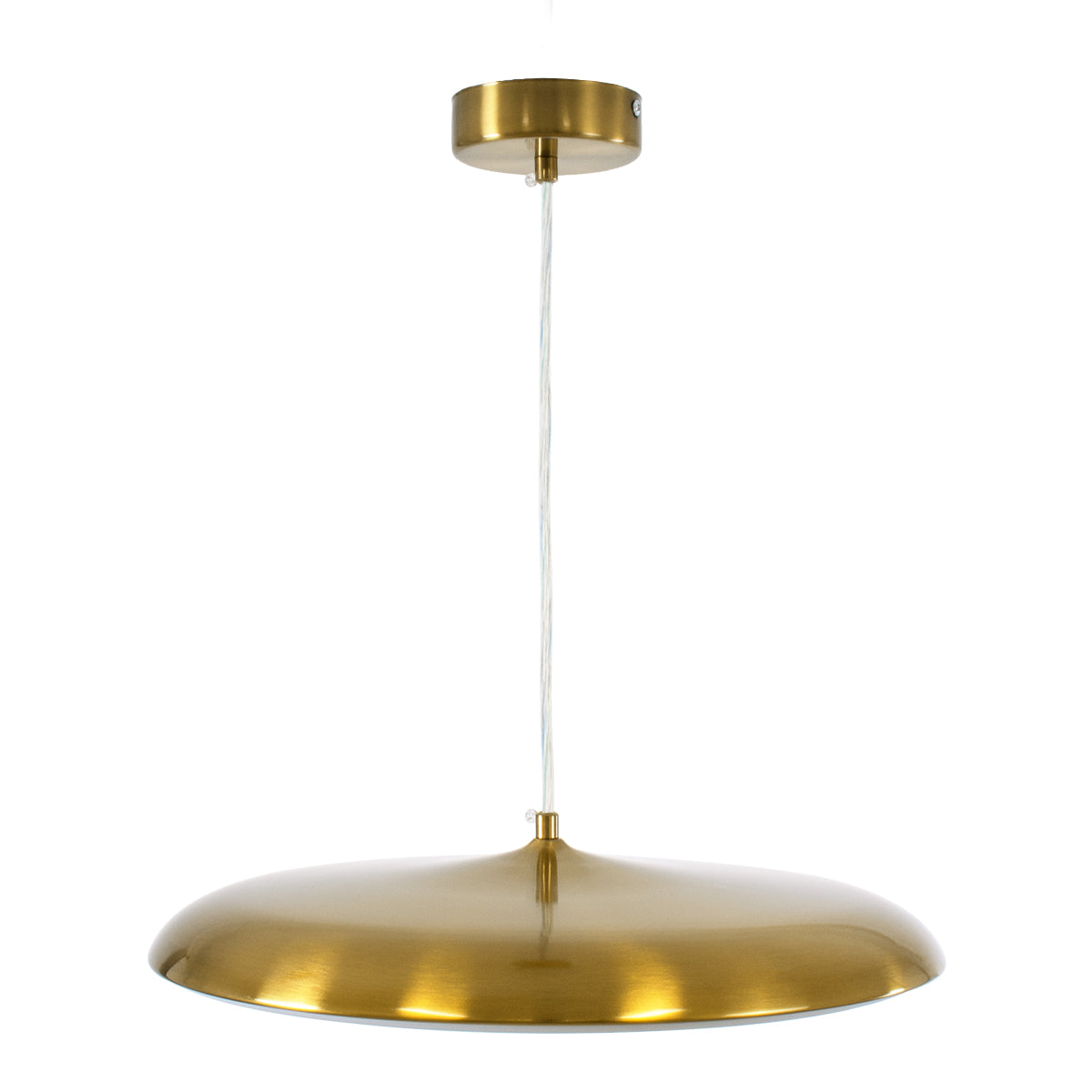GloboStar® BARON 60887 Κρεμαστή Πλαφονιέρα Οροφής LED CCT 24W 2880lm 120° AC 220-240V - Εναλλαγή Φωτισμού μέσω Διακόπτη On/Off All In One Ψυχρό 6000k+Φυσικό 4500k+Θερμό 2700k Φ40 x Υ10cm - Χρυσό Πλατίνα - 3 Years Warranty - ledmania.gr