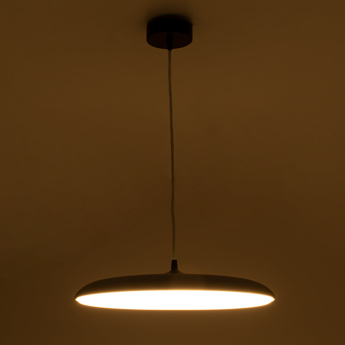 GloboStar® BARON 60887 Κρεμαστή Πλαφονιέρα Οροφής LED CCT 24W 2880lm 120° AC 220-240V - Εναλλαγή Φωτισμού μέσω Διακόπτη On/Off All In One Ψυχρό 6000k+Φυσικό 4500k+Θερμό 2700k Φ40 x Υ10cm - Χρυσό Πλατίνα - 3 Years Warranty - ledmania.gr
