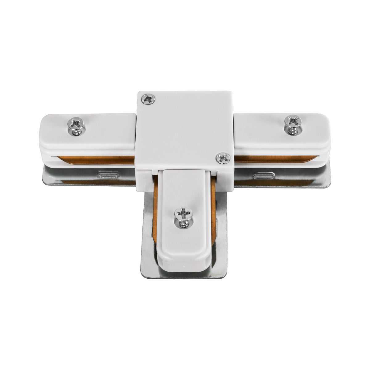 GloboStar® 2L-EUROTRACK 60908 Αντάπτορας Τ(Ταφ) - Μονοφασικός 2 Καλωδίων για όλες τις Ράγες EUROTRACK AC 220-240V IP20 Μ10.7 x Π7 x Υ1.5cm - EUROTRACK® System 1L+1N - Θερμοπλαστικό - Λευκό - 5 Χρόνια Εγγύηση - ledmania.gr