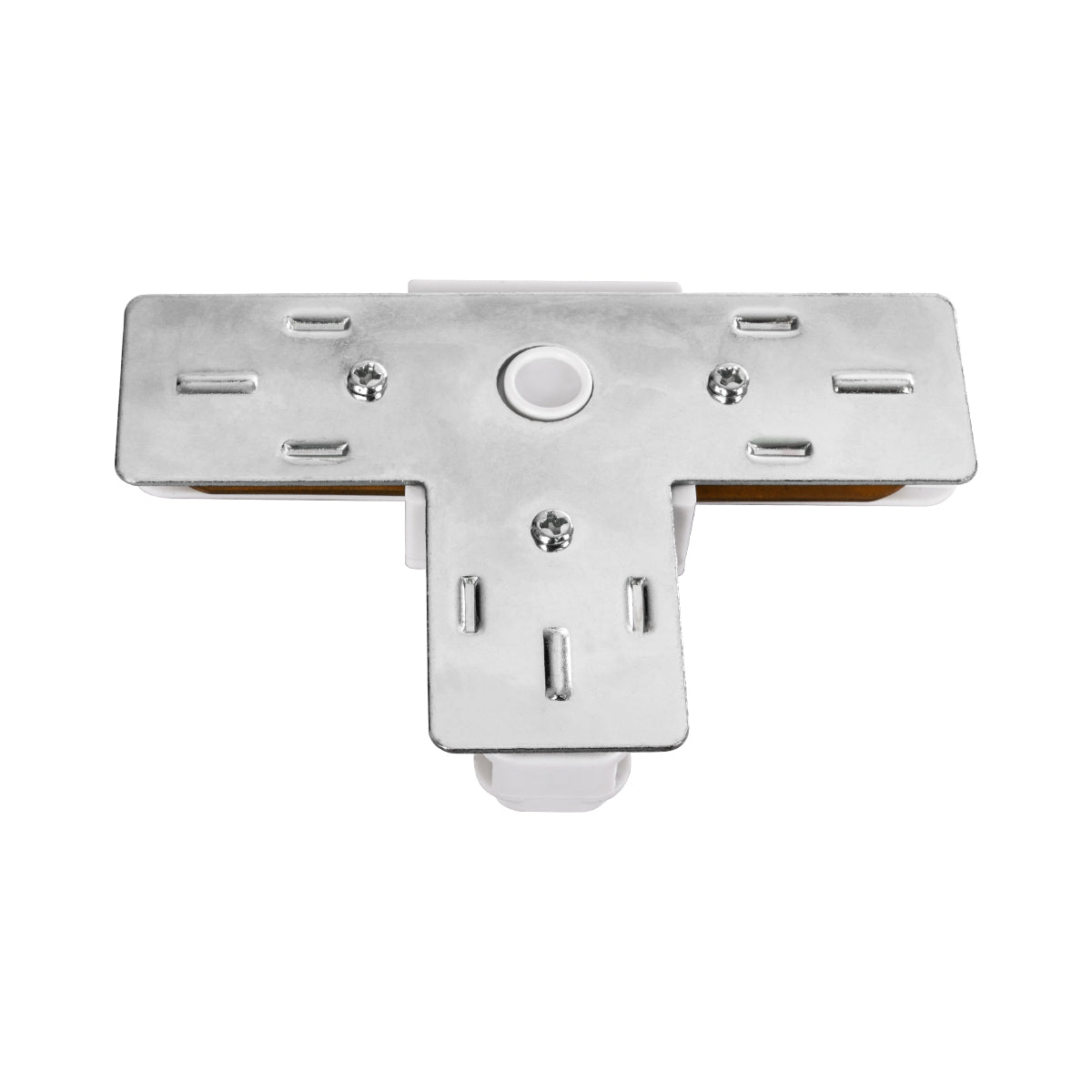 GloboStar® 2L-EUROTRACK 60908 Αντάπτορας Τ(Ταφ) - Μονοφασικός 2 Καλωδίων για όλες τις Ράγες EUROTRACK AC 220-240V IP20 Μ10.7 x Π7 x Υ1.5cm - EUROTRACK® System 1L+1N - Θερμοπλαστικό - Λευκό - 5 Χρόνια Εγγύηση - ledmania.gr