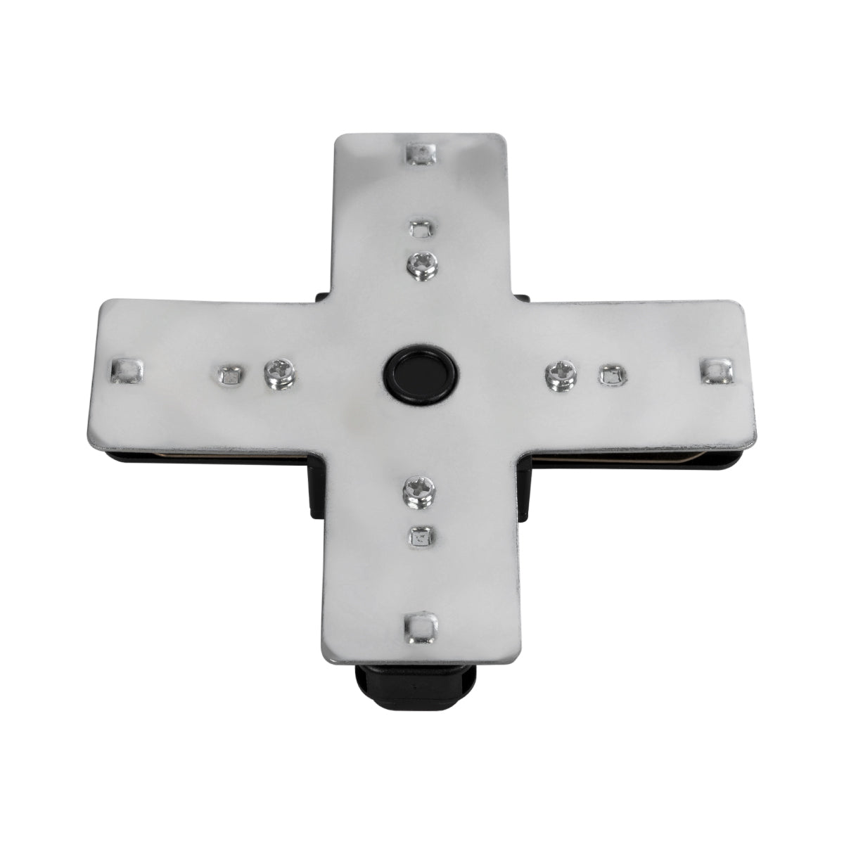 GloboStar® 2L-EUROTRACK 60909 Αντάπτορας +(Σταυρός) - Μονοφασικός 2 Καλωδίων για όλες τις Ράγες EUROTRACK AC 220-240V IP20 Μ10.7 x Π10.7 x Υ1.5cm - EUROTRACK® System 1L+1N - Θερμοπλαστικό - Μαύρο - 5 Χρόνια Εγγύηση - ledmania.gr