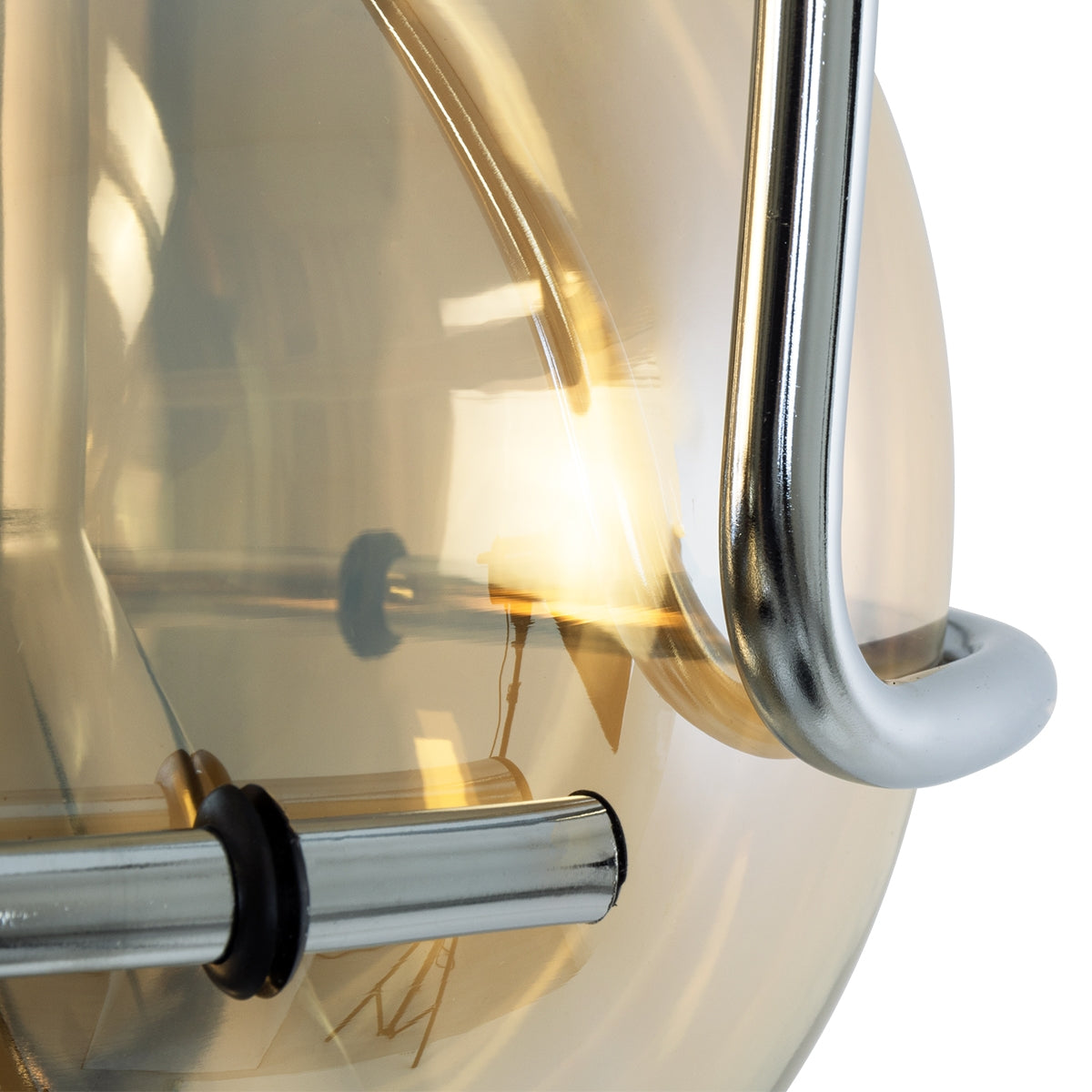 GloboStar® GLASSO 60927 Μοντέρνο Κρεμαστό Φωτιστικό Οροφής Μονόφωτο 1 x E27 Φιμέ Καθρεπτιζέ Χρυσό Μελί Γυάλινη Μπάλα με Μεταλλικό Επιχρωμιωμένο Σώμα Φ27 x Υ52cm - ledmania.gr