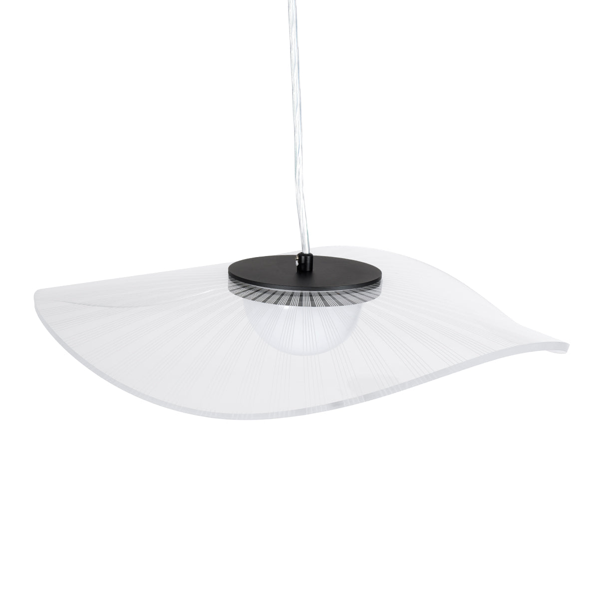 GloboStar® ACRYLICA 60974 Κρεμαστό Φωτιστικό Οροφής Design LED CCT 20W 2240lm 360° AC 220-240V - Εναλλαγή Φωτισμού μέσω Διακόπτη On/Off All In One Ψυχρό 6000k+Φυσικό 4500k+Θερμό 2700k Φ40cm - Μαύρο με Διάφανο Laser Designed Plexiglass - 3 Years Warranty - ledmania.gr