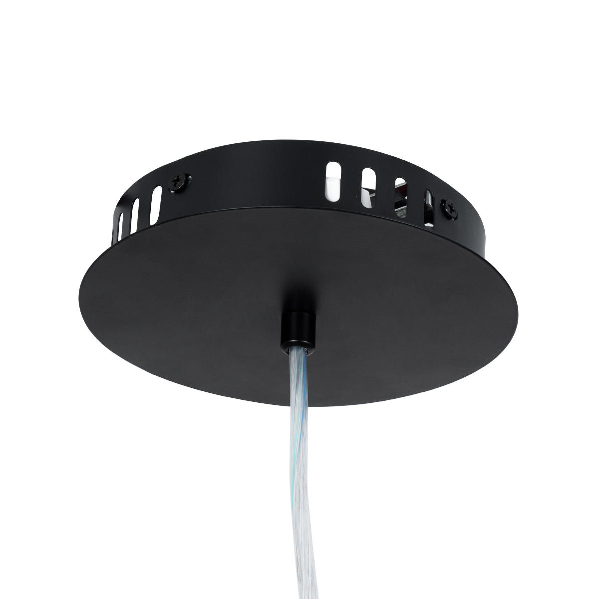 GloboStar® ACRYLICA 60974 Κρεμαστό Φωτιστικό Οροφής Design LED CCT 20W 2240lm 360° AC 220-240V - Εναλλαγή Φωτισμού μέσω Διακόπτη On/Off All In One Ψυχρό 6000k+Φυσικό 4500k+Θερμό 2700k Φ40cm - Μαύρο με Διάφανο Laser Designed Plexiglass - 3 Years Warranty - ledmania.gr