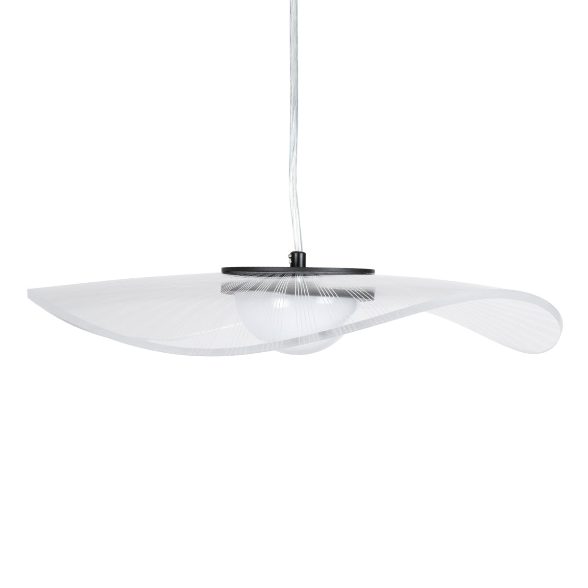 GloboStar® ACRYLICA 60974 Κρεμαστό Φωτιστικό Οροφής Design LED CCT 20W 2240lm 360° AC 220-240V - Εναλλαγή Φωτισμού μέσω Διακόπτη On/Off All In One Ψυχρό 6000k+Φυσικό 4500k+Θερμό 2700k Φ40cm - Μαύρο με Διάφανο Laser Designed Plexiglass - 3 Years Warranty - ledmania.gr