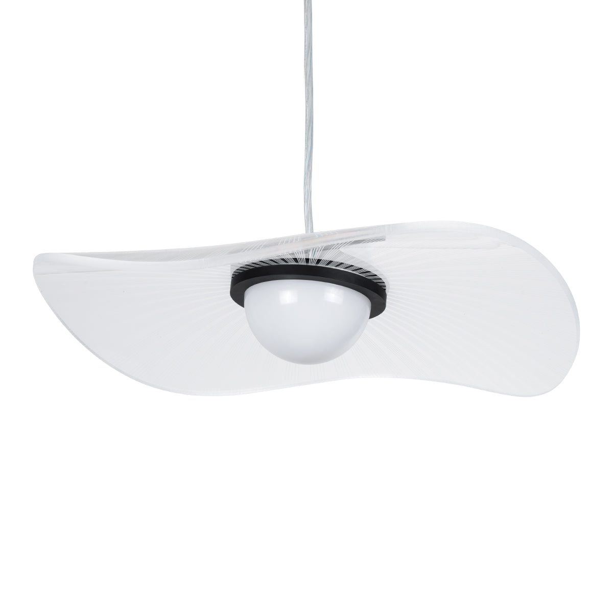 GloboStar® ACRYLICA 60974 Κρεμαστό Φωτιστικό Οροφής Design LED CCT 20W 2240lm 360° AC 220-240V - Εναλλαγή Φωτισμού μέσω Διακόπτη On/Off All In One Ψυχρό 6000k+Φυσικό 4500k+Θερμό 2700k Φ40cm - Μαύρο με Διάφανο Laser Designed Plexiglass - 3 Years Warranty - ledmania.gr