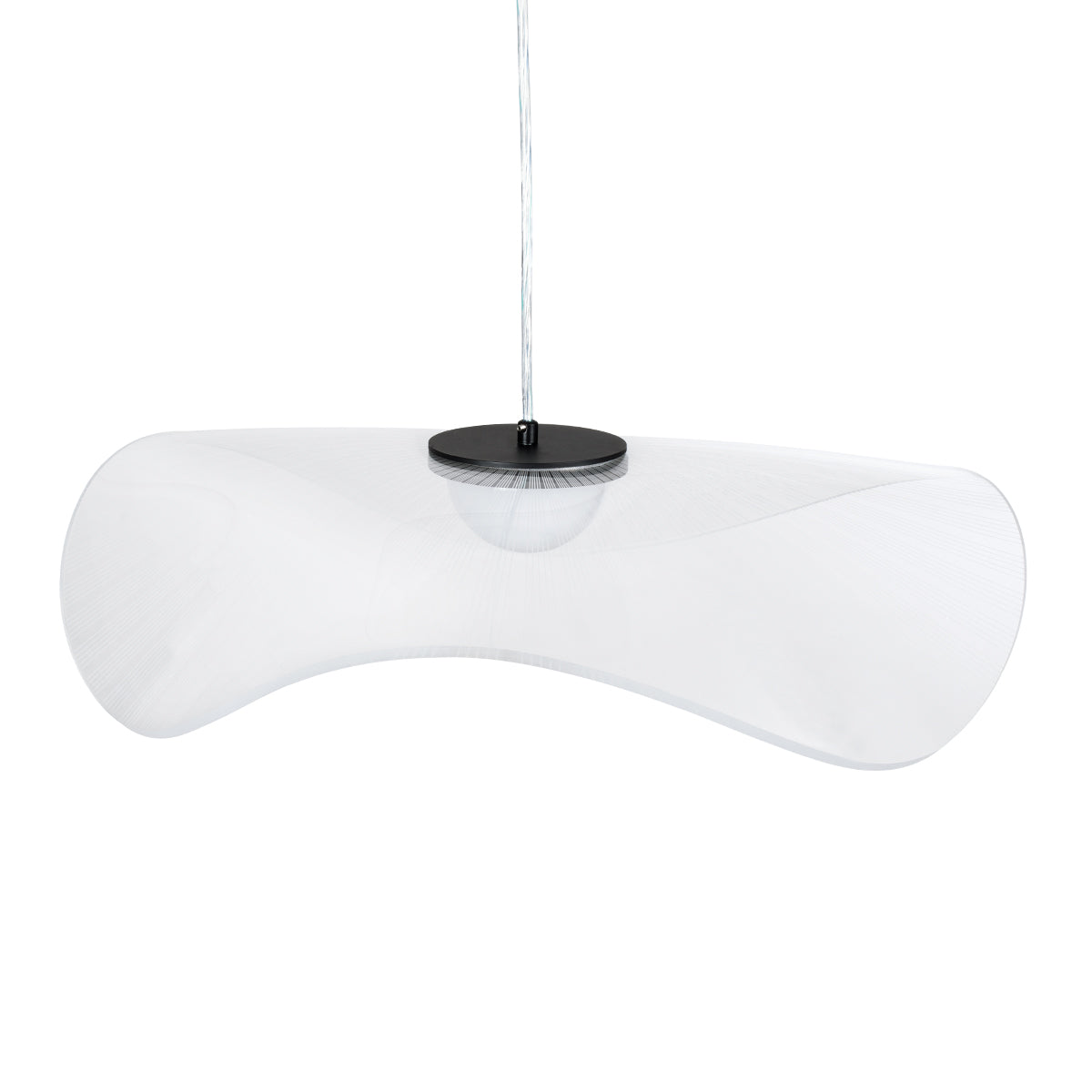 GloboStar® ACRYLICA 60975 Κρεμαστό Φωτιστικό Οροφής Design LED CCT 20W 2240lm 360° AC 220-240V - Εναλλαγή Φωτισμού μέσω Διακόπτη On/Off All In One Ψυχρό 6000k+Φυσικό 4500k+Θερμό 2700k Φ60cm - Μαύρο με Διάφανο Laser Designed Plexiglass - 3 Years Warranty - ledmania.gr