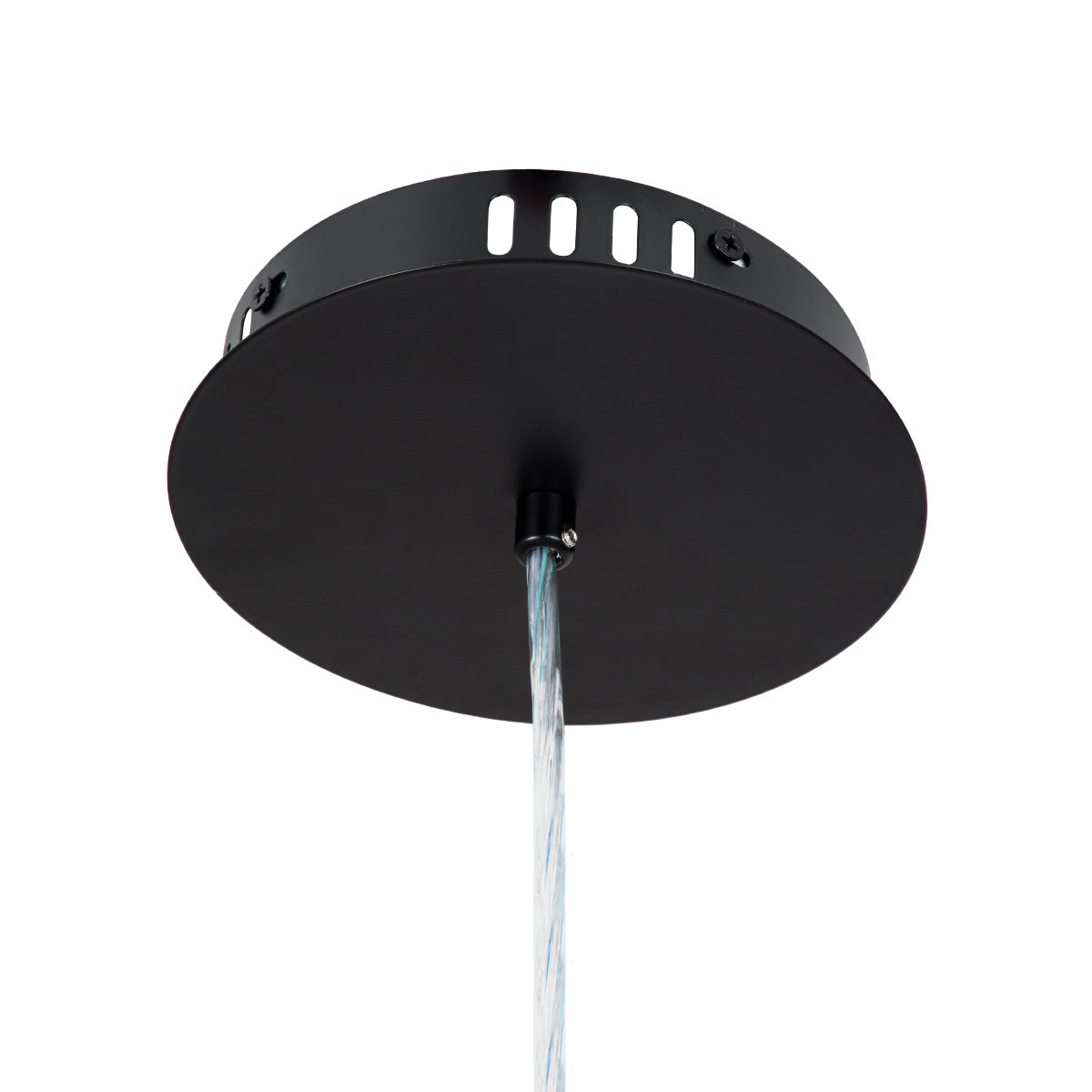 GloboStar® ACRYLICA 60975 Κρεμαστό Φωτιστικό Οροφής Design LED CCT 20W 2240lm 360° AC 220-240V - Εναλλαγή Φωτισμού μέσω Διακόπτη On/Off All In One Ψυχρό 6000k+Φυσικό 4500k+Θερμό 2700k Φ60cm - Μαύρο με Διάφανο Laser Designed Plexiglass - 3 Years Warranty - ledmania.gr