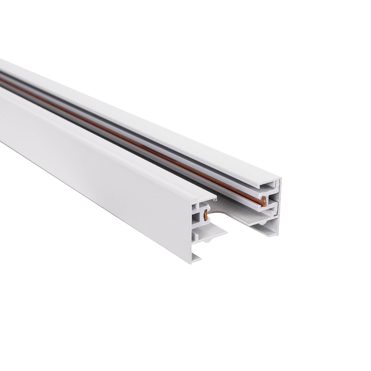 GloboStar® 2L-EUROTRACK 60985 Μονοφασική Ράγα 2 Καλωδίων για Σποτ Ράγας LED AC 220-240V IP20 Μ300 x Π3.4 x Υ2cm - EUROTRACK® System 1L+1N - Αλουμίνιο - Λευκό - 3 Μέτρα - 5 Χρόνια Εγγύηση - ledmania.gr
