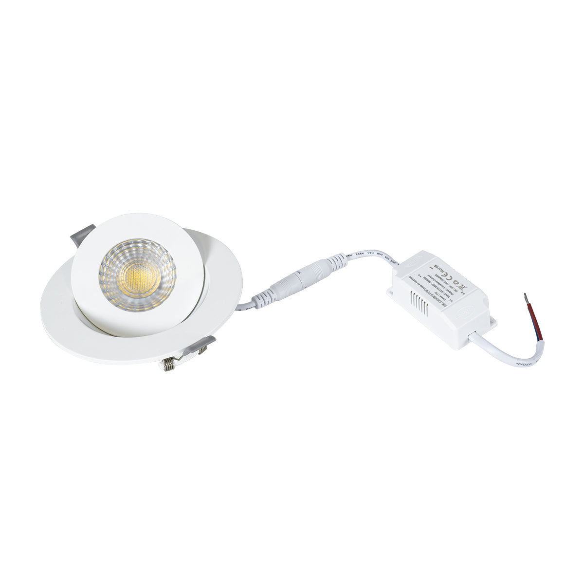 GloboStar® LEXIS JOINT 60990 Χωνευτό LED Κινούμενο Spot Downlight 7W 680lm 45° AC 220-240V IP44 Φ12cm x Υ3.1cm - Στρόγγυλο - Λευκό - Φυσικό Λευκό 4500K - Bridgelux Chip - TÜV Certified Driver - 5 Years Warranty - ledmania.gr