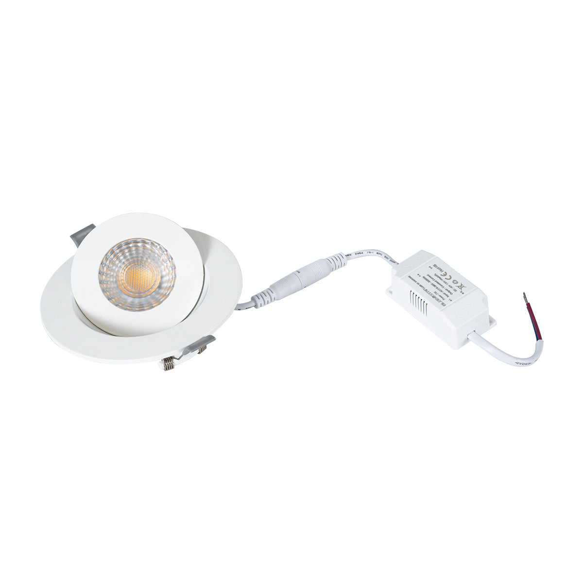GloboStar® LEXIS JOINT 60991 Χωνευτό LED Κινούμενο Spot Downlight 7W 660lm 45° AC 220-240V IP44 Φ12cm x Υ3.1cm - Στρόγγυλο - Λευκό - Θερμό Λευκό 2700K - Bridgelux Chip - TÜV Certified Driver - 5 Years Warranty - ledmania.gr