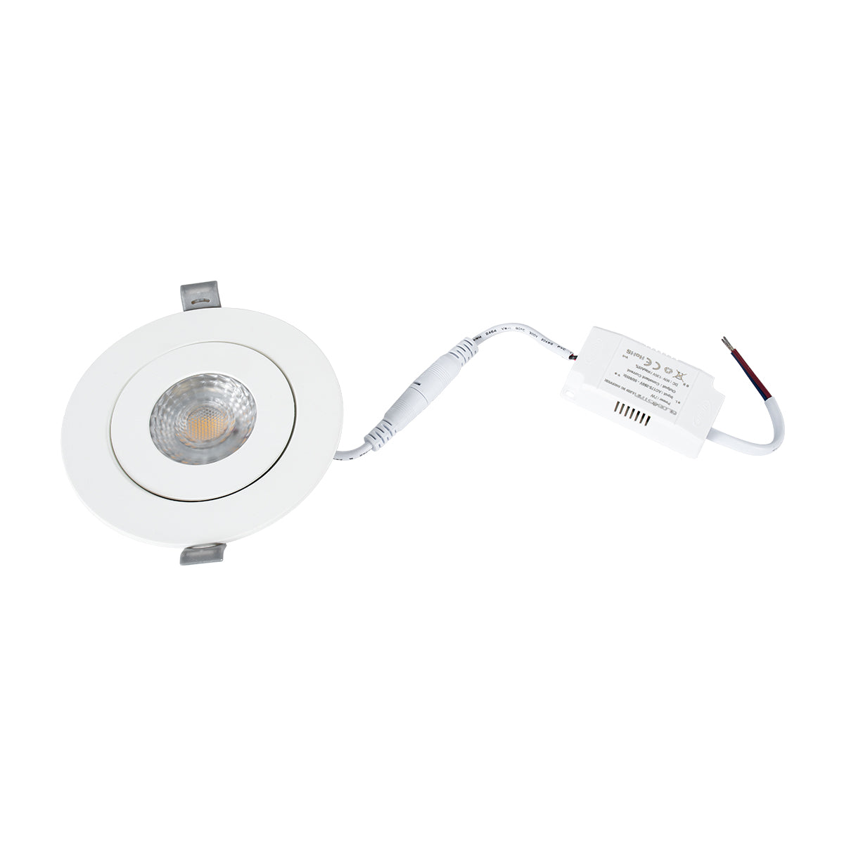 GloboStar® LEXIS JOINT 60991 Χωνευτό LED Κινούμενο Spot Downlight 7W 660lm 45° AC 220-240V IP44 Φ12cm x Υ3.1cm - Στρόγγυλο - Λευκό - Θερμό Λευκό 2700K - Bridgelux Chip - TÜV Certified Driver - 5 Years Warranty - ledmania.gr