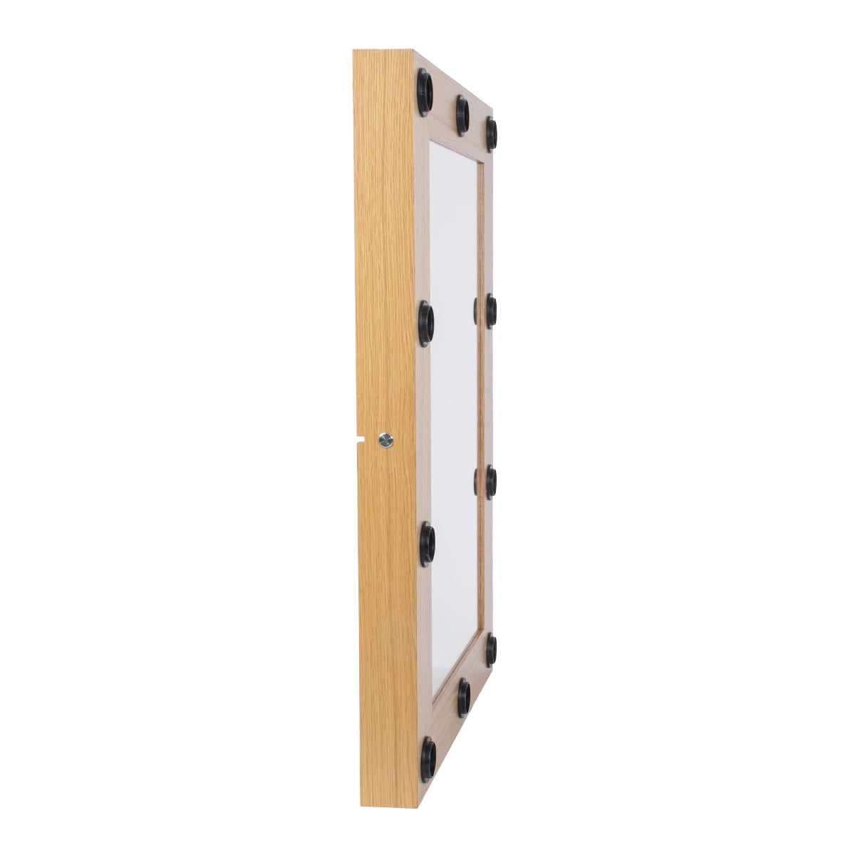 GloboStar® MAKEUP MIRROR-60x90-1 Μοντέρνος Καθρέπτης Μακιγιάζ με Πλαίσιο Φυσικού Ξύλου με Διακόπτη On/Off 10 x E27 AC220-240V - Μ60 x Π7 x Υ90cm - Μπεζ Δρυς - ledmania.gr