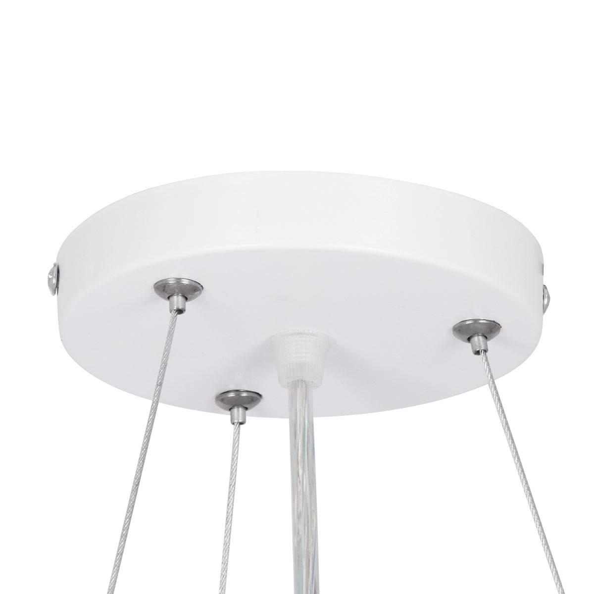 GloboStar® CASPER 61018 Κρεμαστή Πλαφονιέρα Οροφής LED CCT 76W 8372lm 120° AC 220-240V - Εναλλαγή Φωτισμού μέσω Τηλεχειριστηρίου All In One Ψυχρό Λευκό 6000k+Φυσικό Λευκό 4500k+Θερμό Λευκό 2700k Dimmable Φ45cm - Λευκό - 3 Years Warranty - ledmania.gr