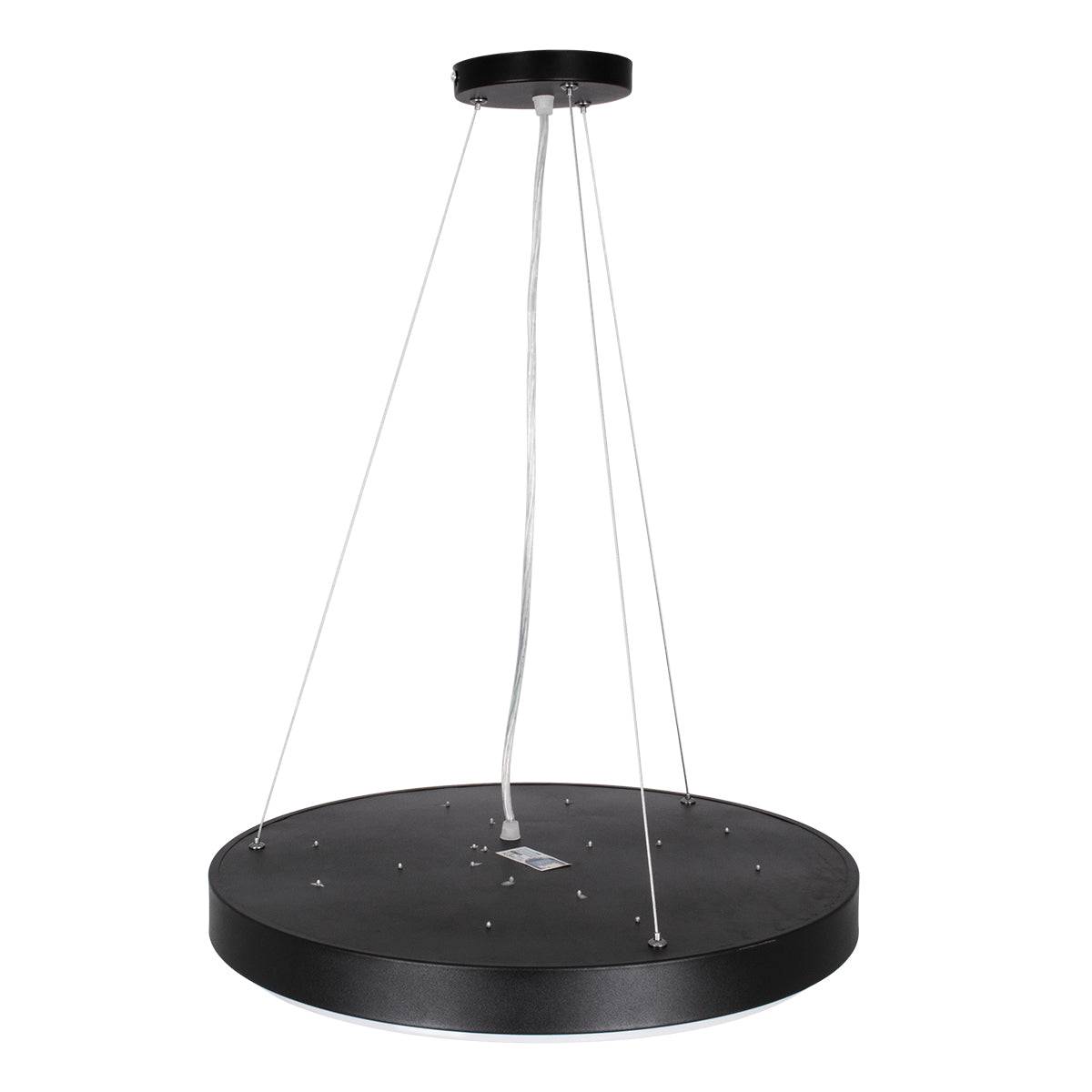 GloboStar® CASPER 61019 Κρεμαστή Πλαφονιέρα Οροφής LED CCT 76W 8372lm 120° AC 220-240V - Εναλλαγή Φωτισμού μέσω Τηλεχειριστηρίου All In One Ψυχρό Λευκό 6000k+Φυσικό Λευκό 4500k+Θερμό Λευκό 2700k Dimmable Φ45cm - Μαύρο - 3 Years Warranty - ledmania.gr