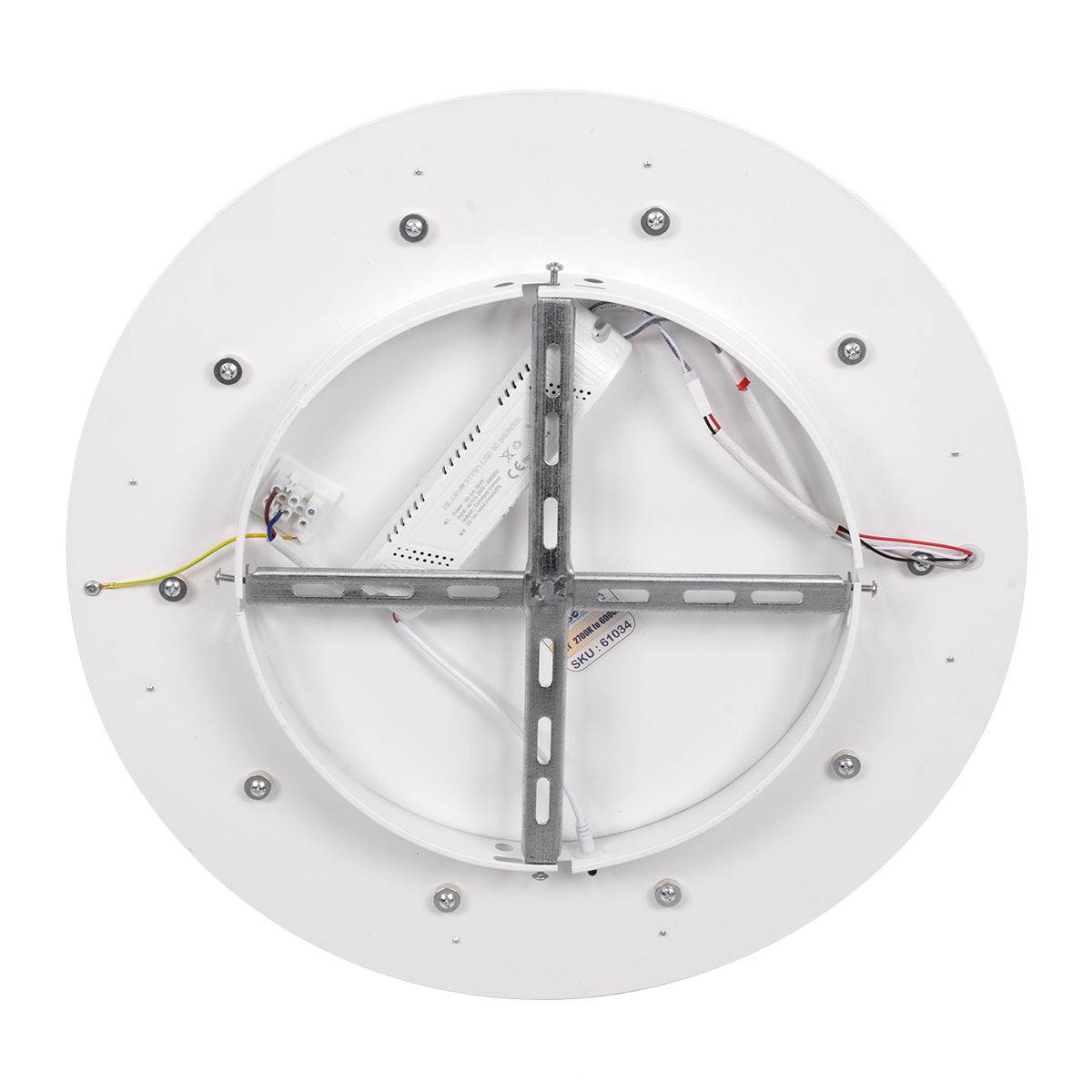 GloboStar® ARIANA 61035 Πλαφονιέρα Οροφής Κύκλος LED CCT 55W 6376lm 120° AC 220-240V - Εναλλαγή Φωτισμού μέσω Τηλεχειριστηρίου All In One Ψυχρό Λευκό 6000k+Φυσικό Λευκό 4500k+Θερμό Λευκό 2700k Dimmable Φ48cm - Λευκό - 3 Years Warranty - ledmania.gr