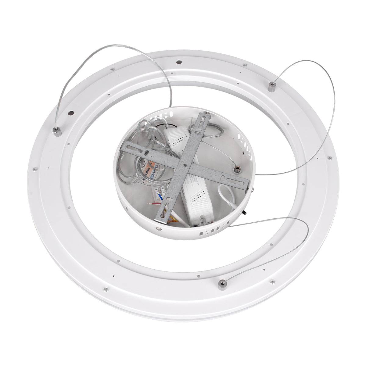 GloboStar® ARIANA 61038 Κρεμαστή Πλαφονιέρα Οροφής Κύκλος LED CCT 55W 6376lm 120° AC 220-240V - Εναλλαγή Φωτισμού μέσω Τηλεχειριστηρίου All In One Ψυχρό Λευκό 6000k+Φυσικό Λευκό 4500k+Θερμό Λευκό 2700k Dimmable Φ48cm - Λευκό - 3 Years Warranty - ledmania.gr