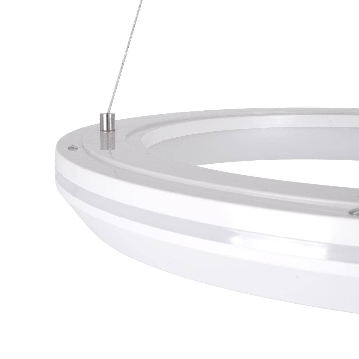 GloboStar® MELINA 61044 Κρεμαστή Πλαφονιέρα Οροφής Κύκλος LED CCT 55W 6376lm 120° AC 220-240V - Εναλλαγή Φωτισμού μέσω Τηλεχειριστηρίου All In One Ψυχρό Λευκό 6000k+Φυσικό Λευκό 4500k+Θερμό Λευκό 2700k Dimmable Φ48cm - Λευκό - 3 Years Warranty - ledmania.gr