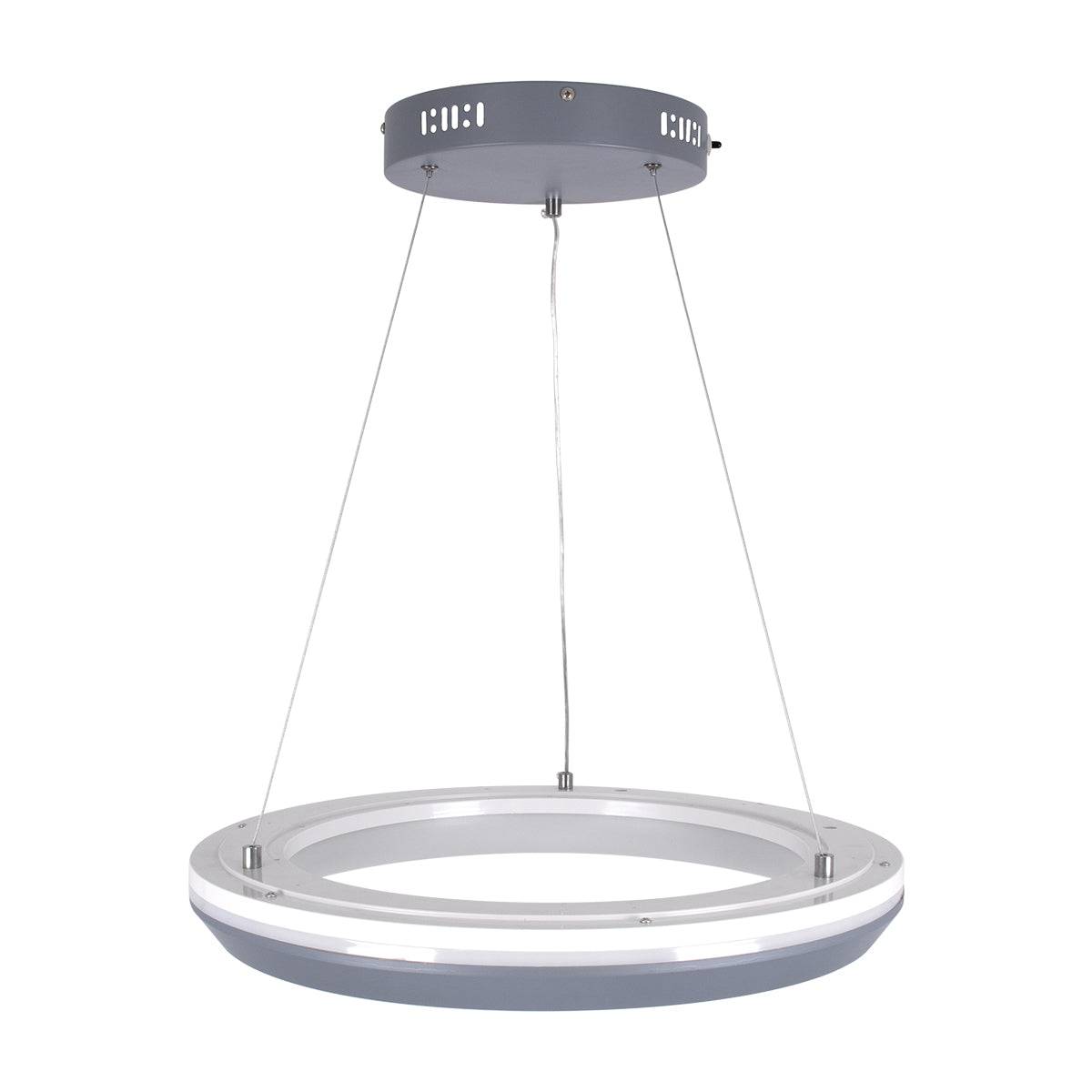 GloboStar® MELINA 61045 Κρεμαστή Πλαφονιέρα Οροφής Κύκλος LED CCT 55W 6376lm 120° AC 220-240V - Εναλλαγή Φωτισμού μέσω Τηλεχειριστηρίου All In One Ψυχρό Λευκό 6000k+Φυσικό Λευκό 4500k+Θερμό Λευκό 2700k Dimmable Φ48cm - Ανθρακί - 3 Years Warranty - ledmania.gr