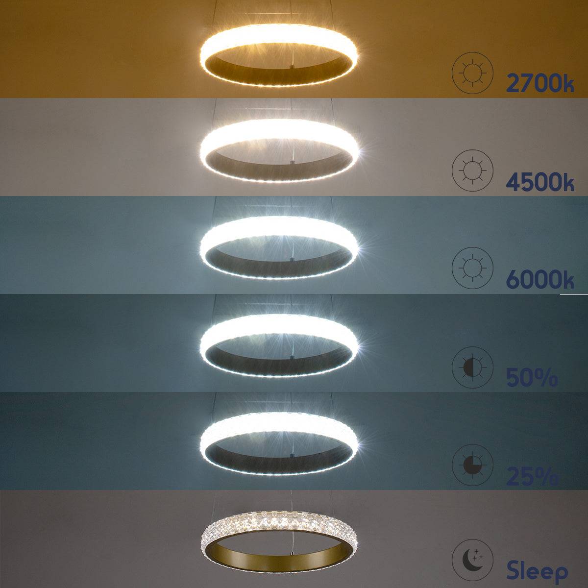 GloboStar® DIAMOND 61127 Κρεμαστό Φωτιστικό Δαχτυλίδι-Κύκλος LED CCT 20W 2356lm 360° AC 220-240V - Εναλλαγή Φωτισμού μέσω Τηλεχειριστηρίου All In One Ψυχρό 6000k+Φυσικό 4500k+Θερμό 2700k Dimmable Φ25cm - Χρυσό Βούρτσας - 3 Years Warranty - ledmania.gr