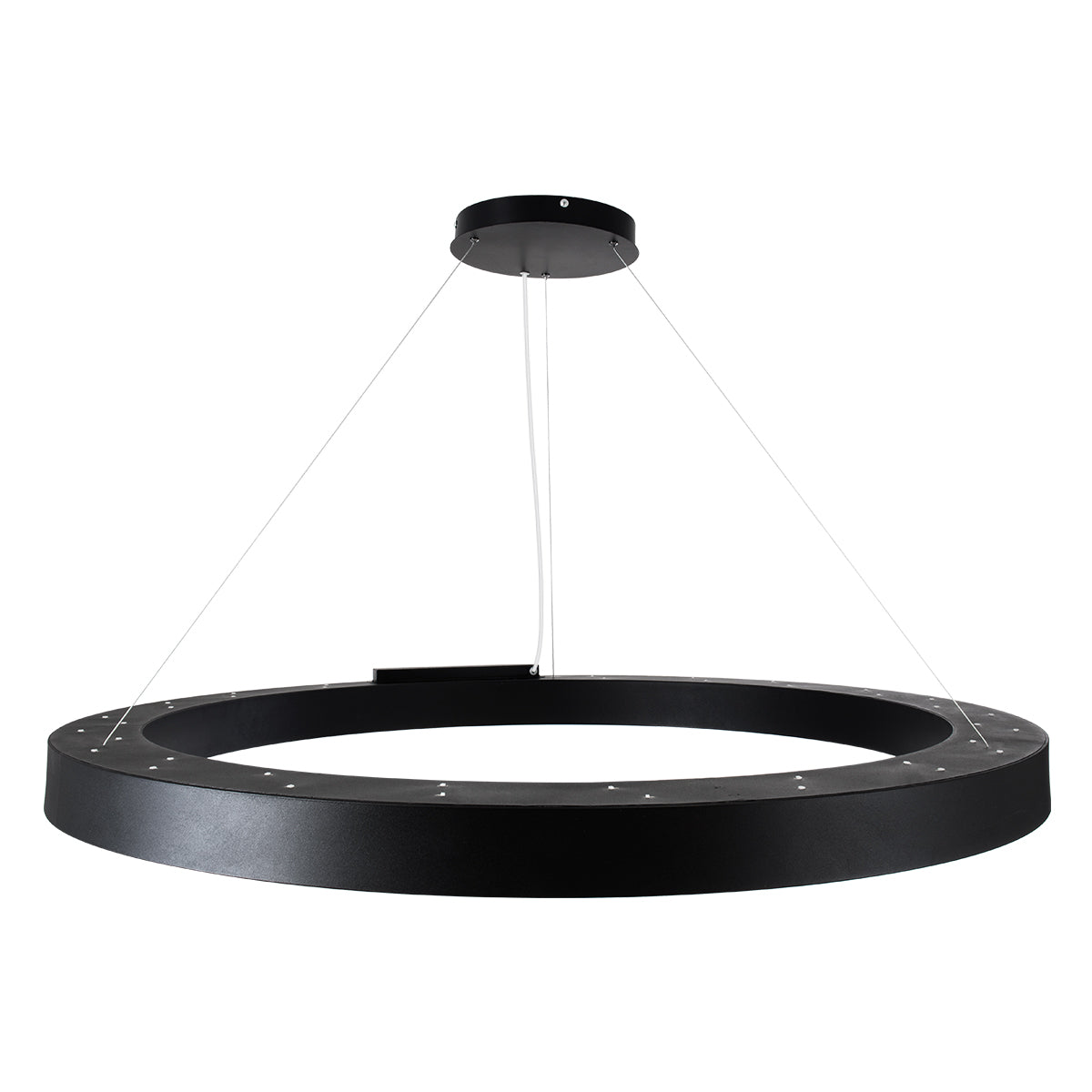 GloboStar® RA 61198 Κρεμαστό Φωτιστικό Δαχτυλίδι-Κύκλος LED CCT 100W 11020lm 120° AC 220-240V - Εναλλαγή Φωτισμού μέσω Τηλεχειριστηρίου All In One Ψυχρό 6000k+Φυσικό 4500k+Θερμό 2700k Dimmable Φ120cm - Μαύρο - 3 Years Warranty - ledmania.gr