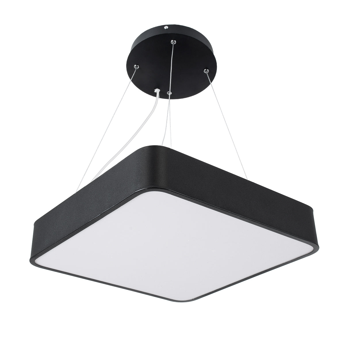 GloboStar® KAMALA 61206-P Κρεμαστή Πλαφονιέρα Οροφής LED CCT 67W 7370lm 120° AC 220-240V - Εναλλαγή Φωτισμού μέσω Τηλεχειριστηρίου All In One Ψυχρό 6000k+Φυσικό 4500k+Θερμό 2700k Dimmable Μ40 x Π40 x Υ8cm- Μαύρο - 3 Years Warranty - ledmania.gr